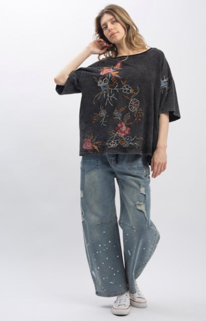 Flower Garden Embroidered Top