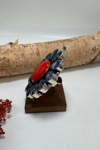Red Eye Flower Stone Ring