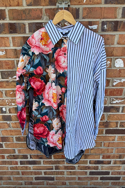 Stripes and Floral Blouse