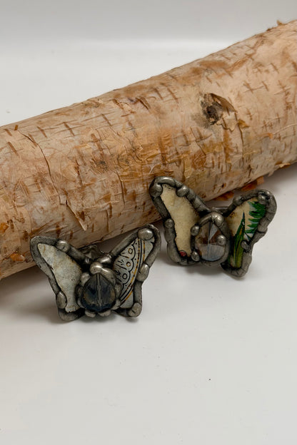 Butterfly Recycled Tin Ring w/ Gemstone