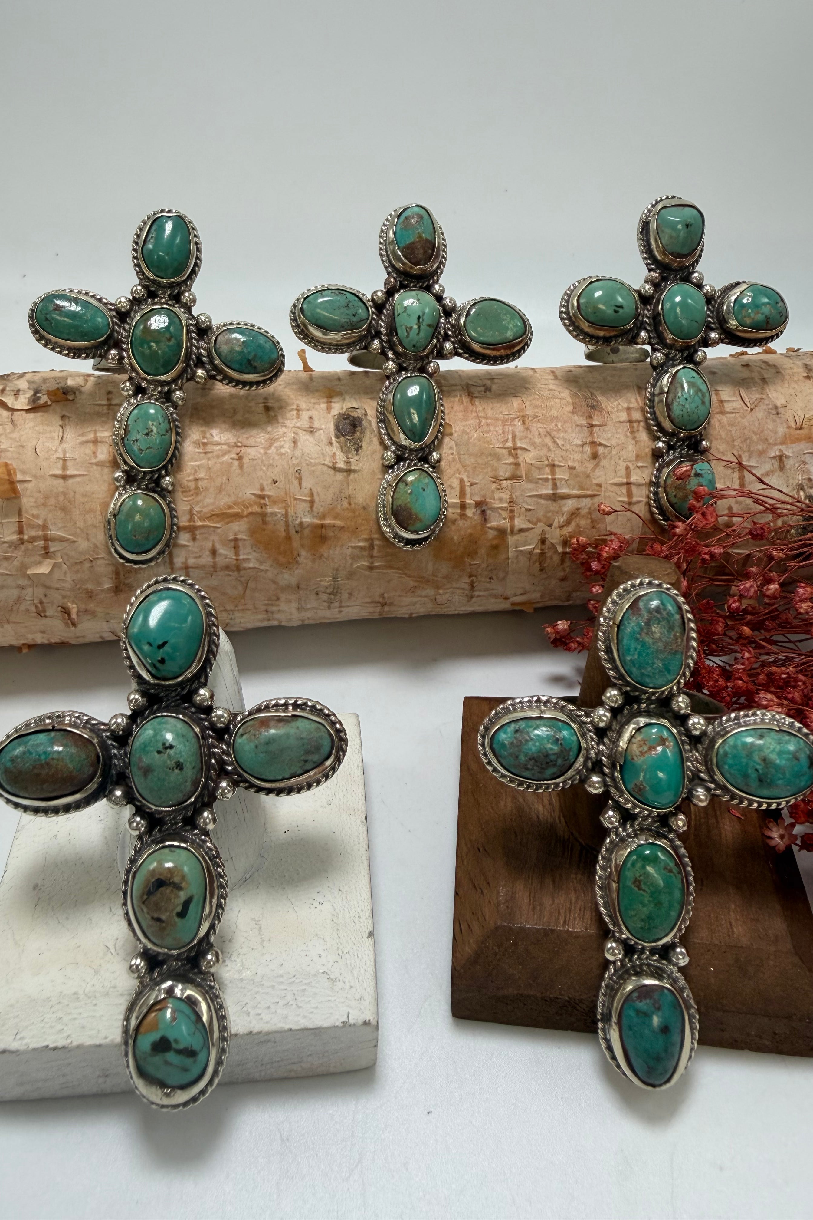 Stoned Turquoise Cross Ring