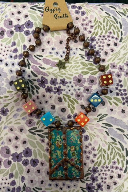 Rolling The Dice On Peace Necklace