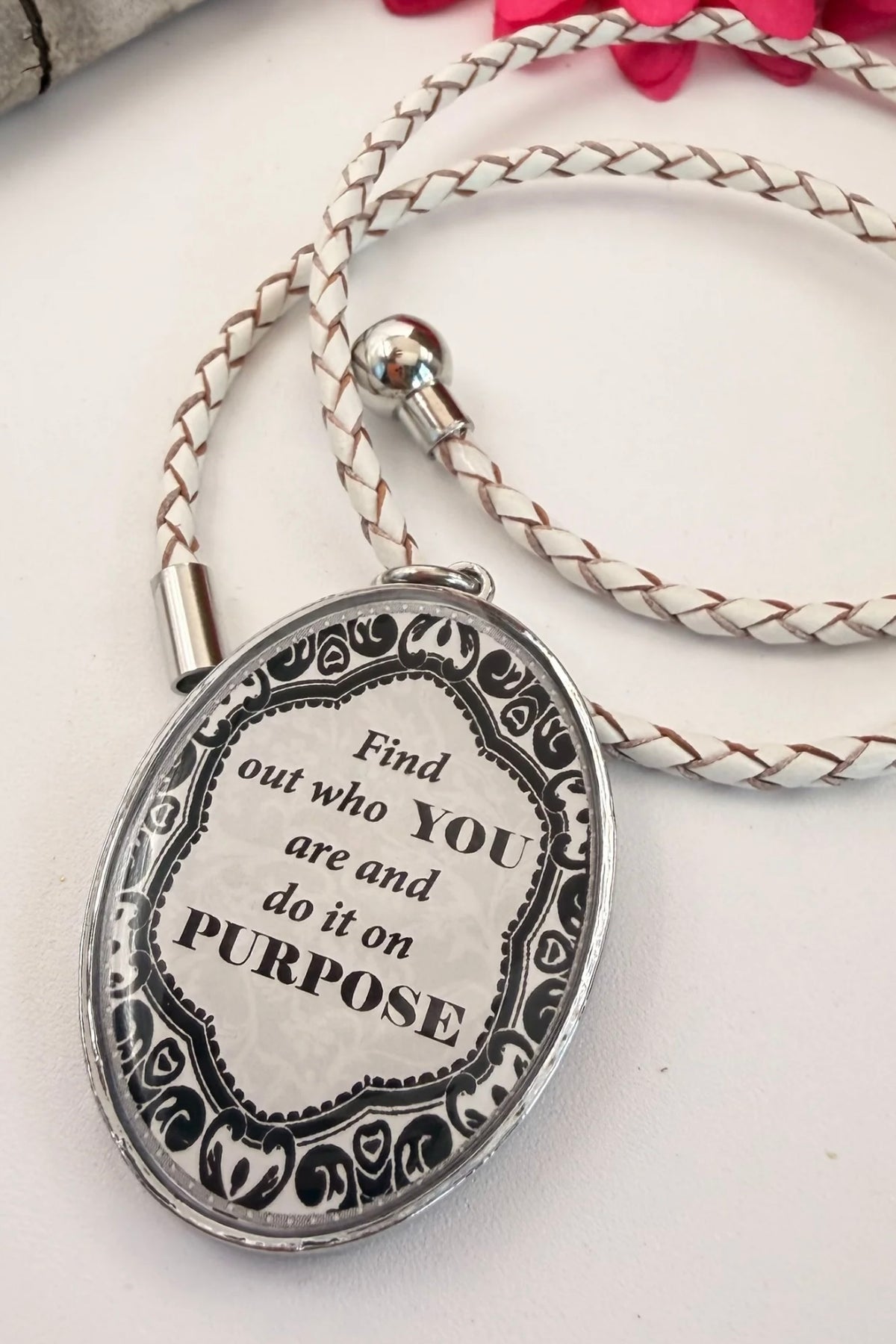 Dolly Pink Extra Large Oval Pendant Necklace