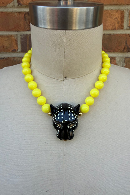 Black Spotted Panther Necklace