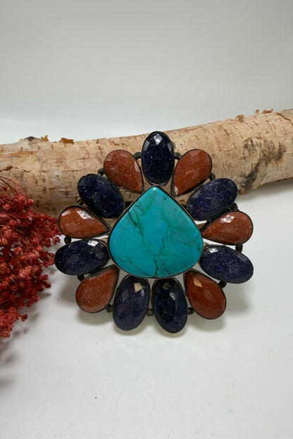 Blue Teardrop Cuff