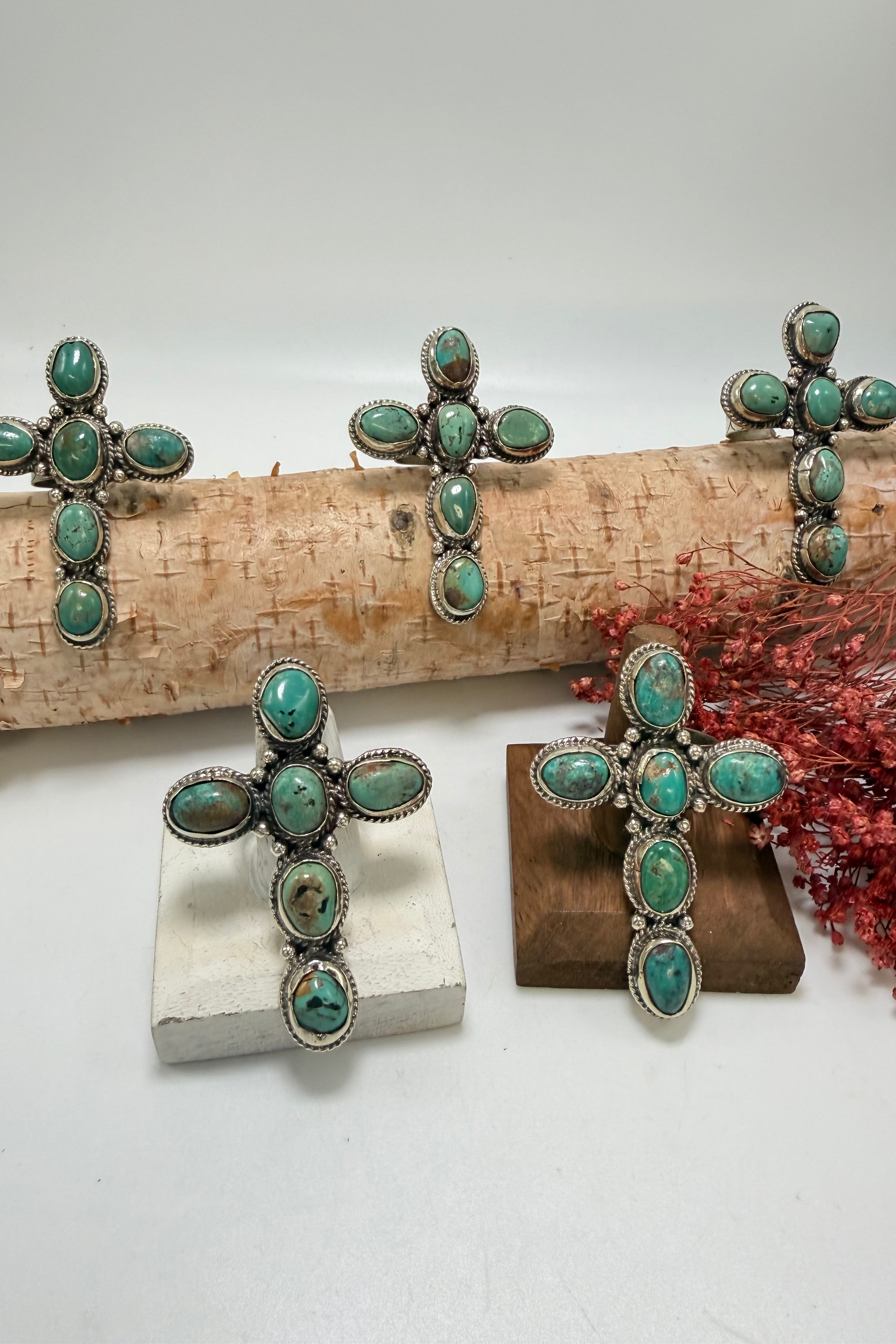 Stoned Turquoise Cross Ring