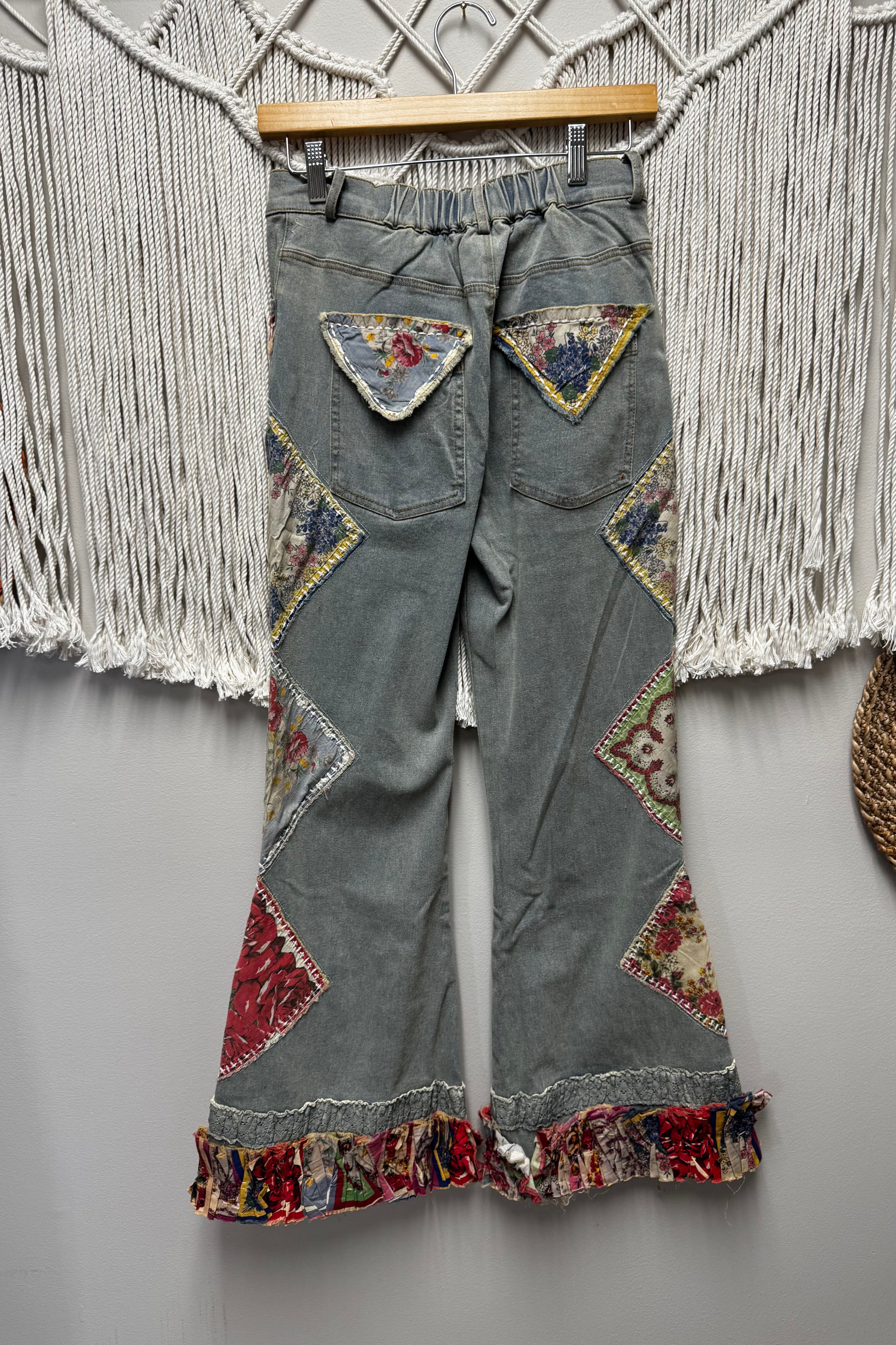 Hanky Patched Flare Jeans