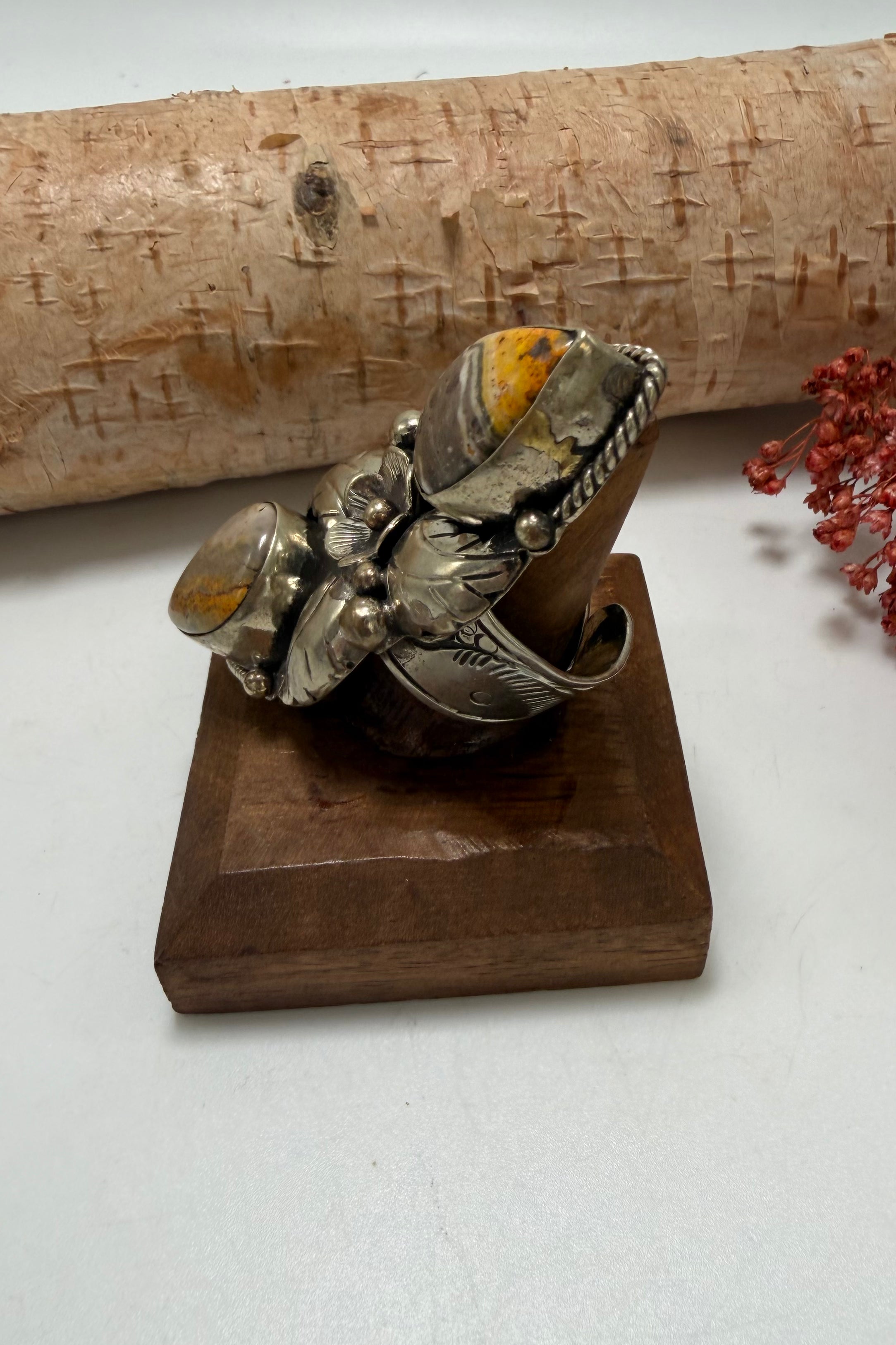 Bumblebee Jasper Teardrop Ring
