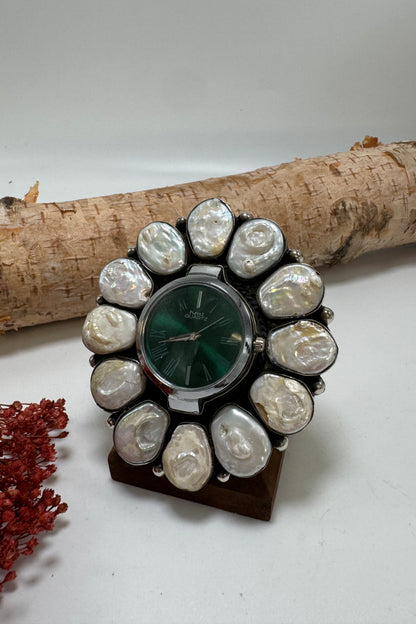 Pearled Around Time Watch Ring