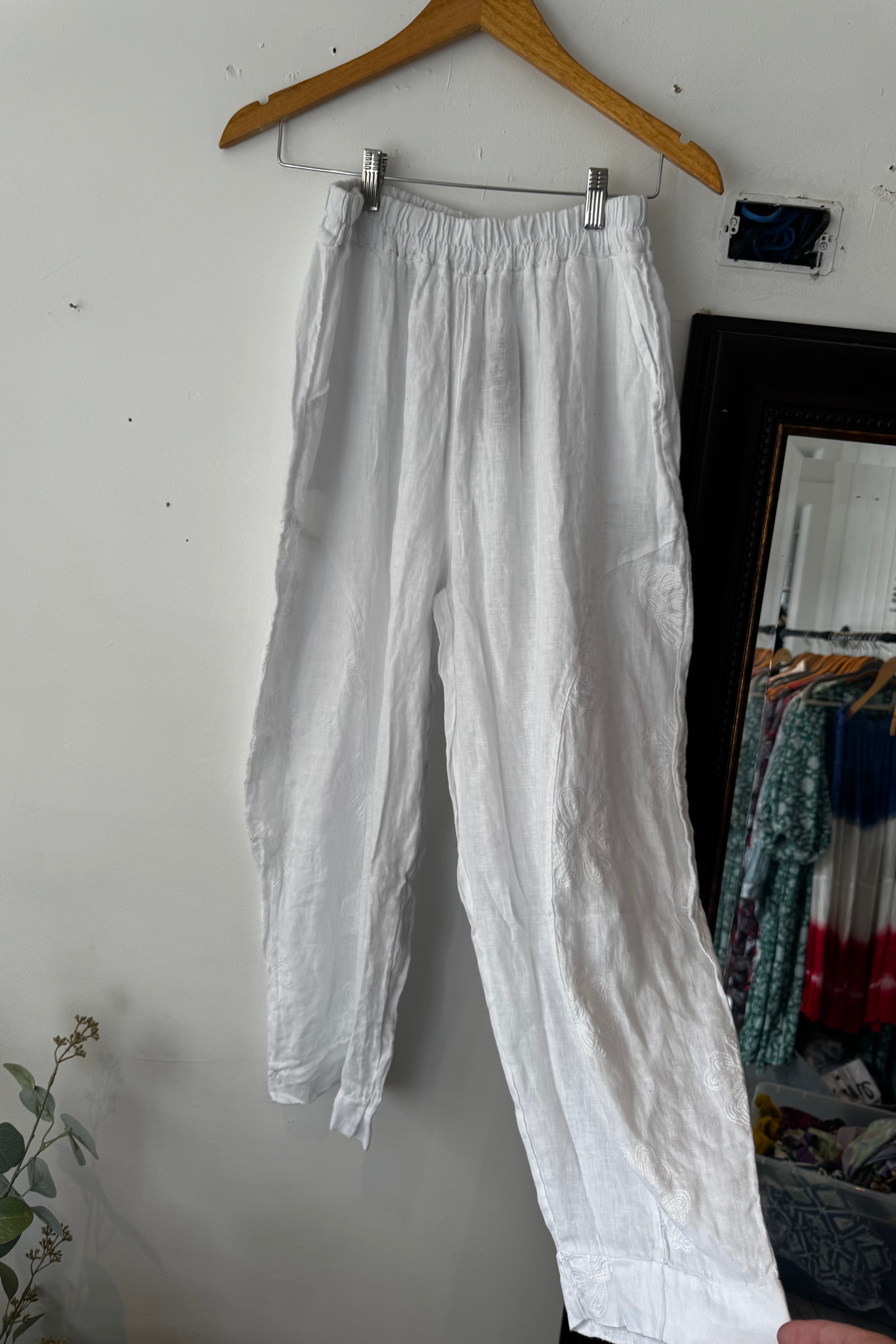 White Floral Pant