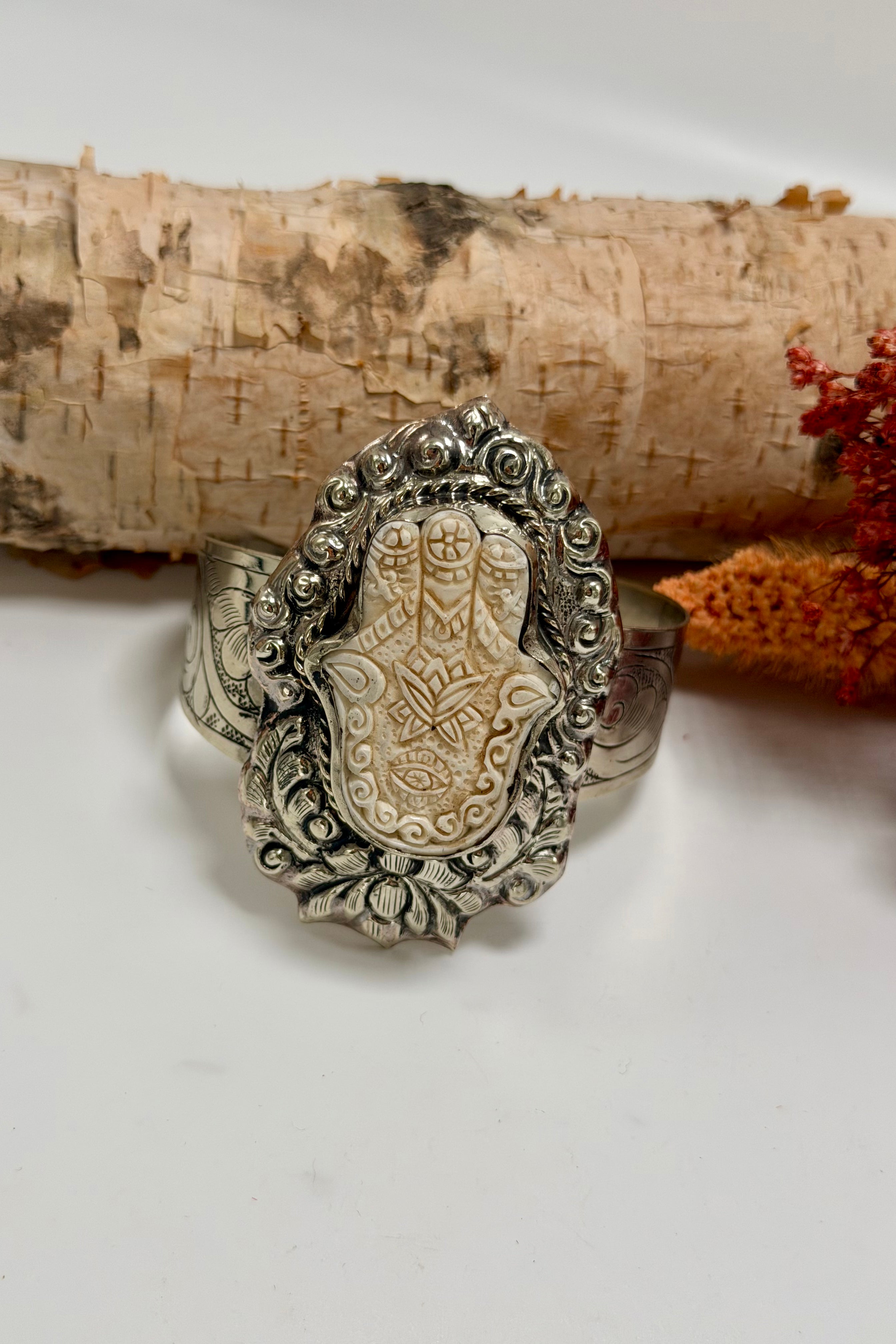 Epic Cuff Bracelet Abstract  Hamsa Hand