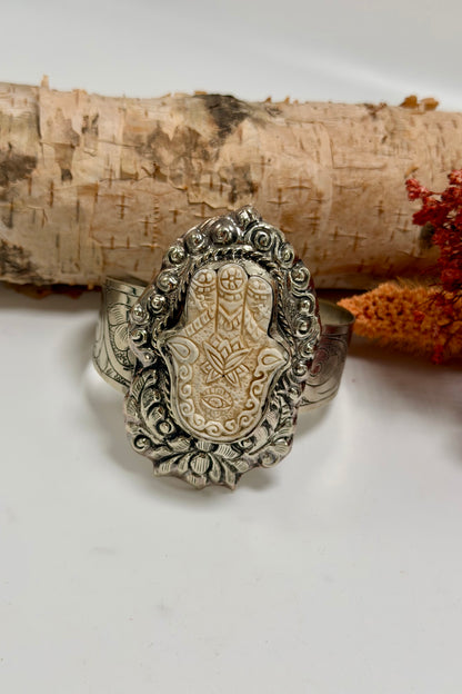 Epic Cuff Bracelet Abstract  Hamsa Hand