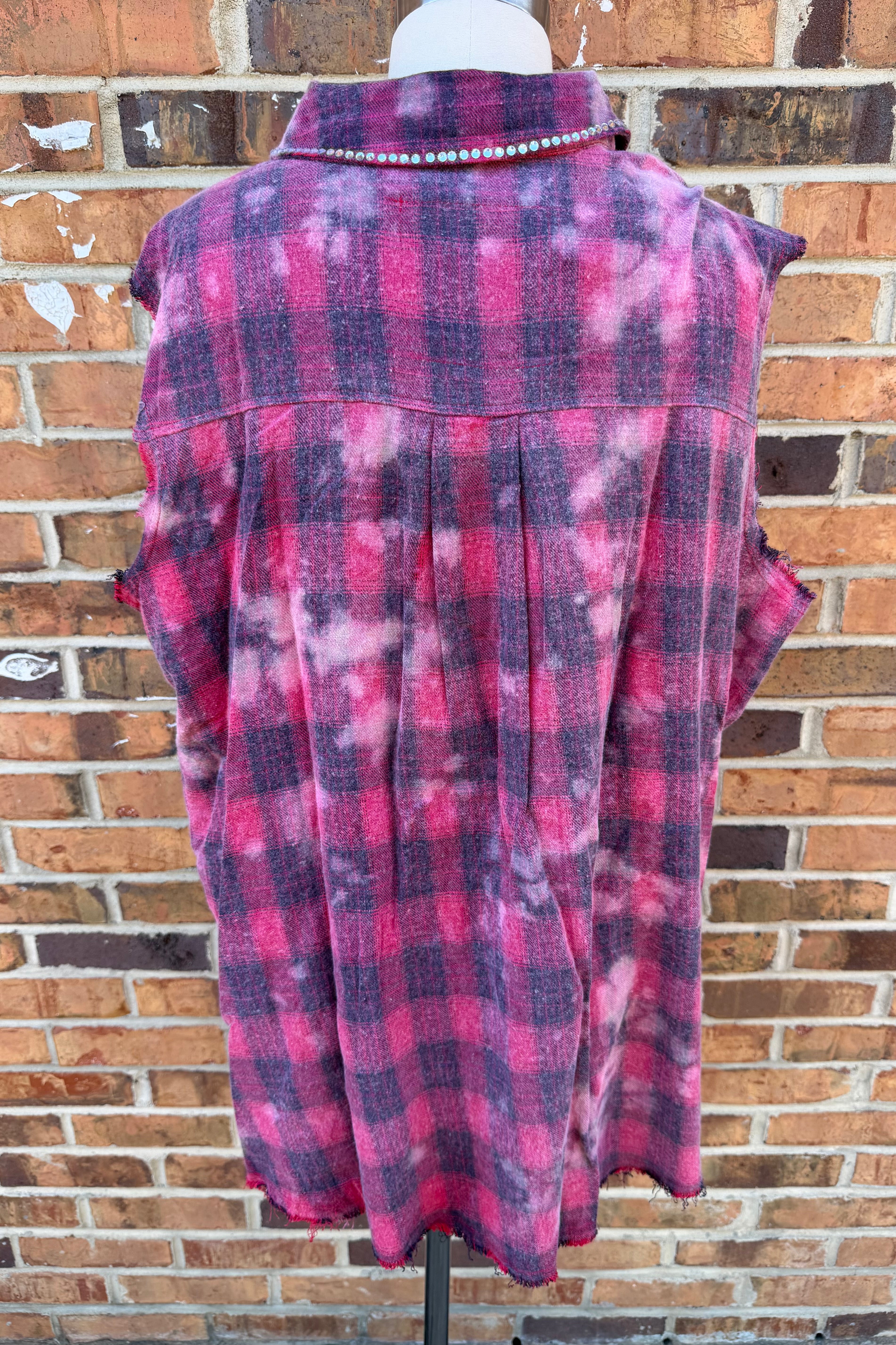 Red Plaid Button down Top