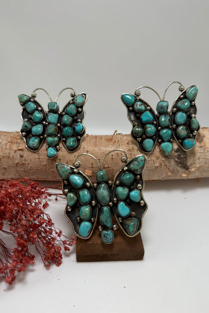 Bug Turquoise Nugget Butterfly Ring ￼