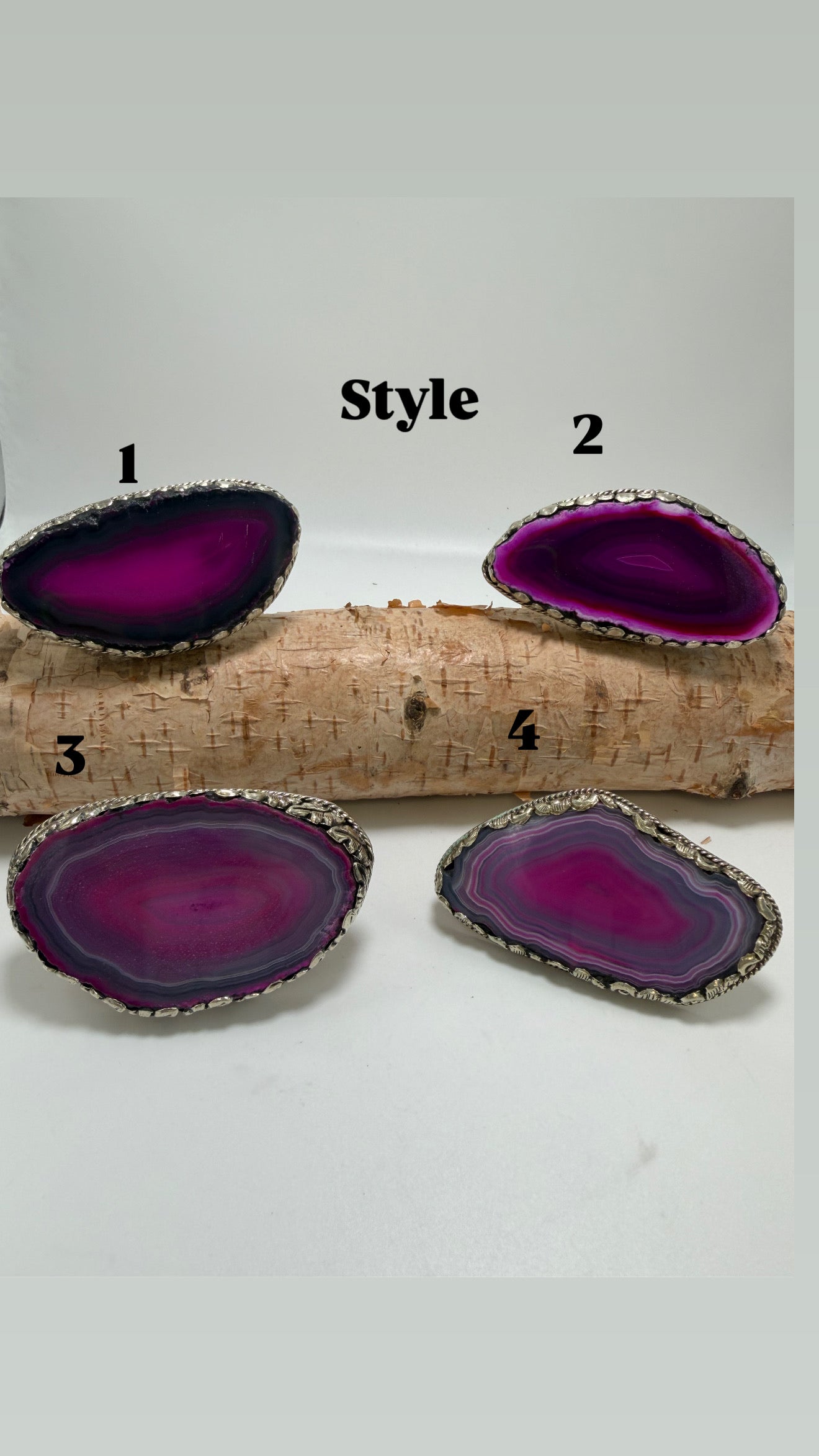 Agate Slab Ring in Pinks