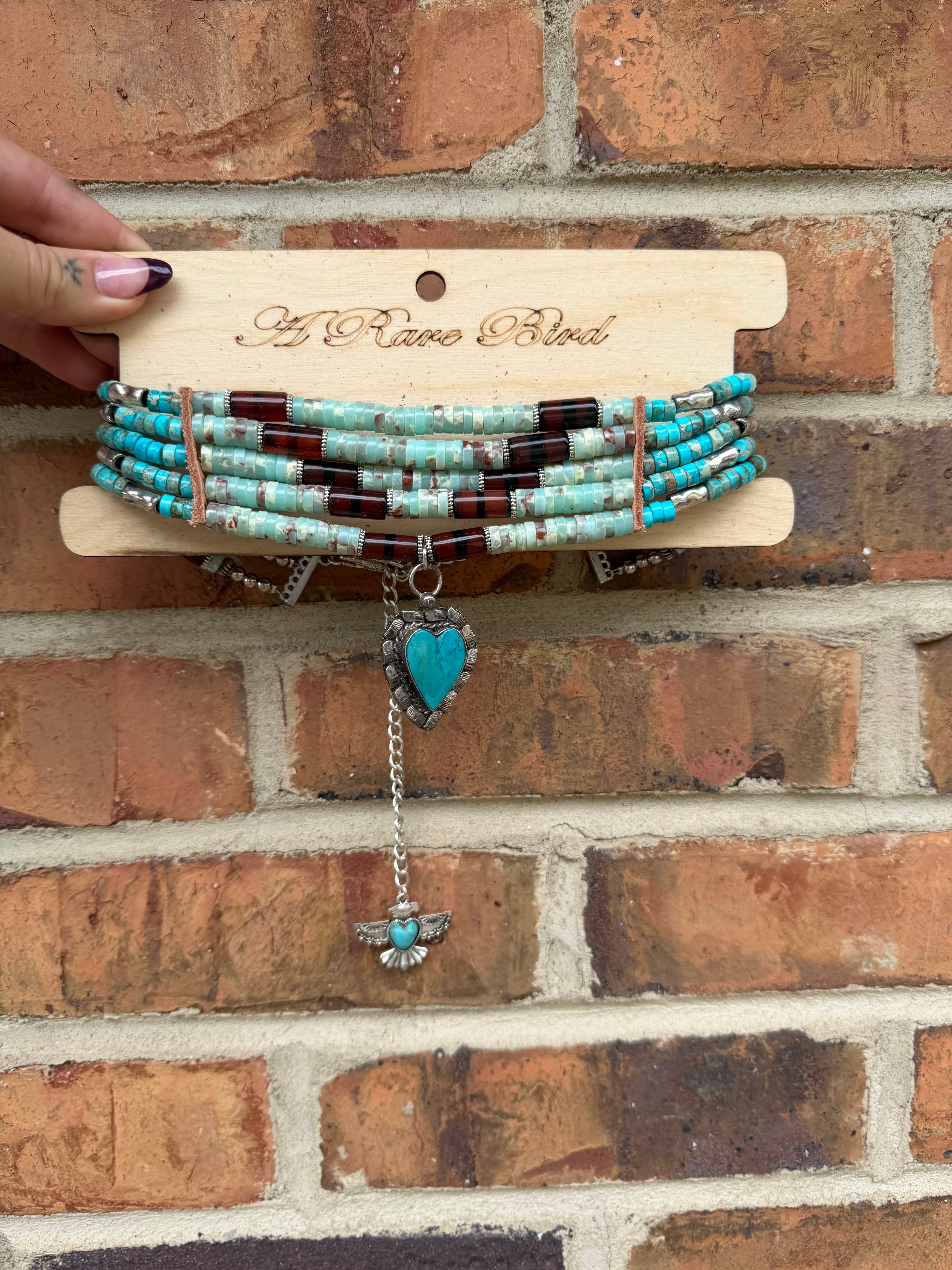 Sale - Rare Bird Choker Necklace Beaded