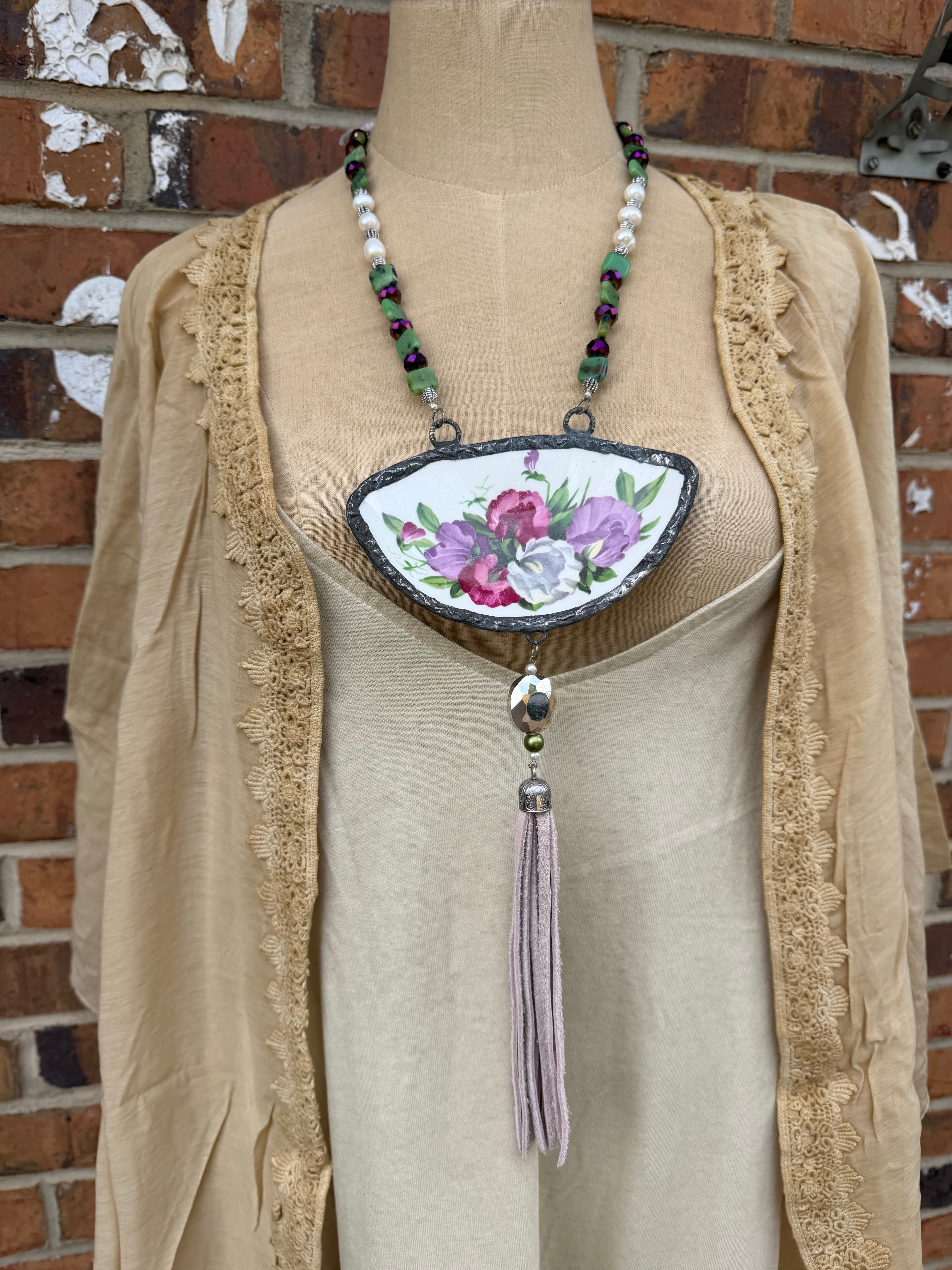 Sale - Adjustable Pottery Necklace