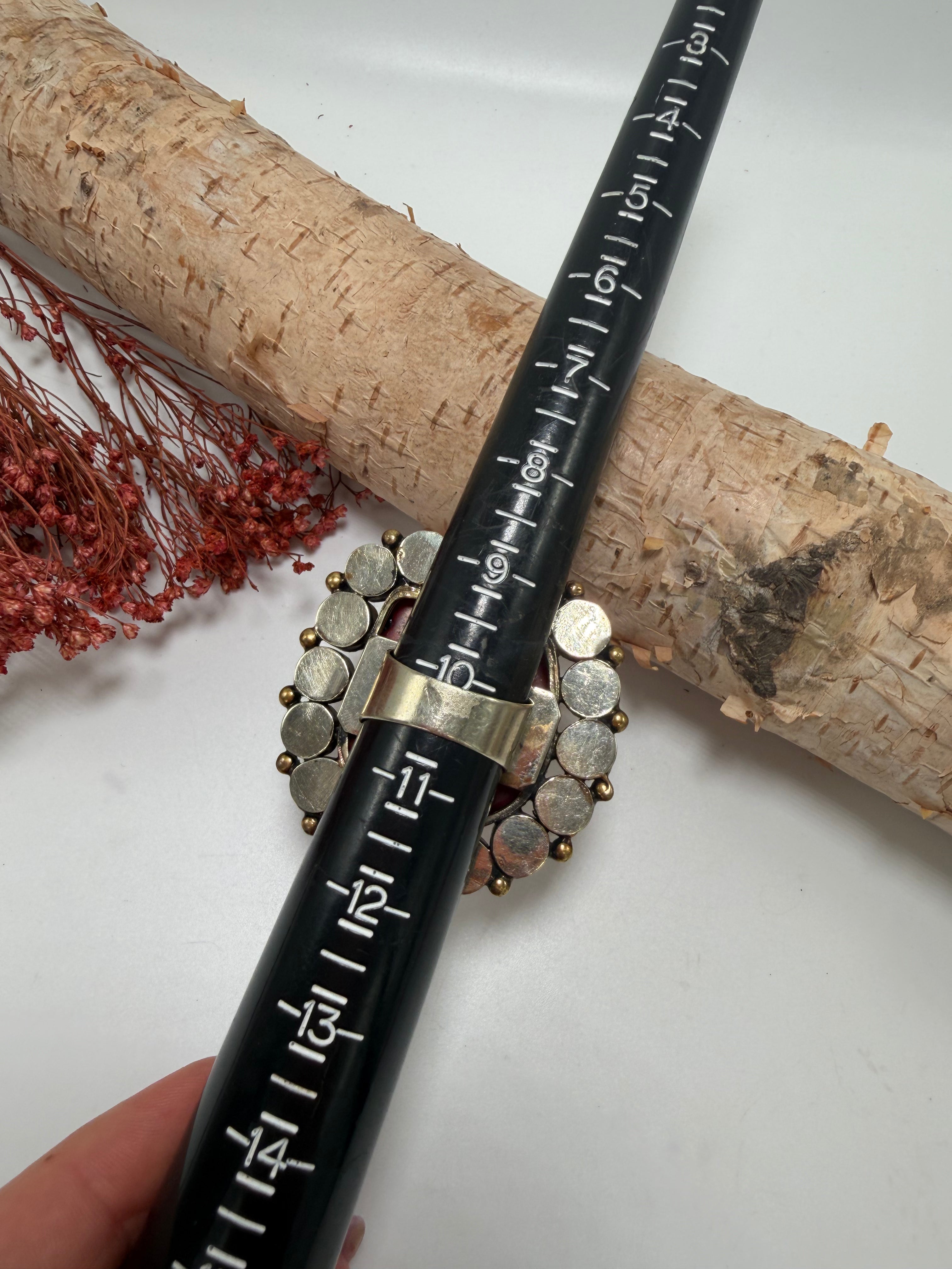 Chunky Red Coral Ring - Size 10