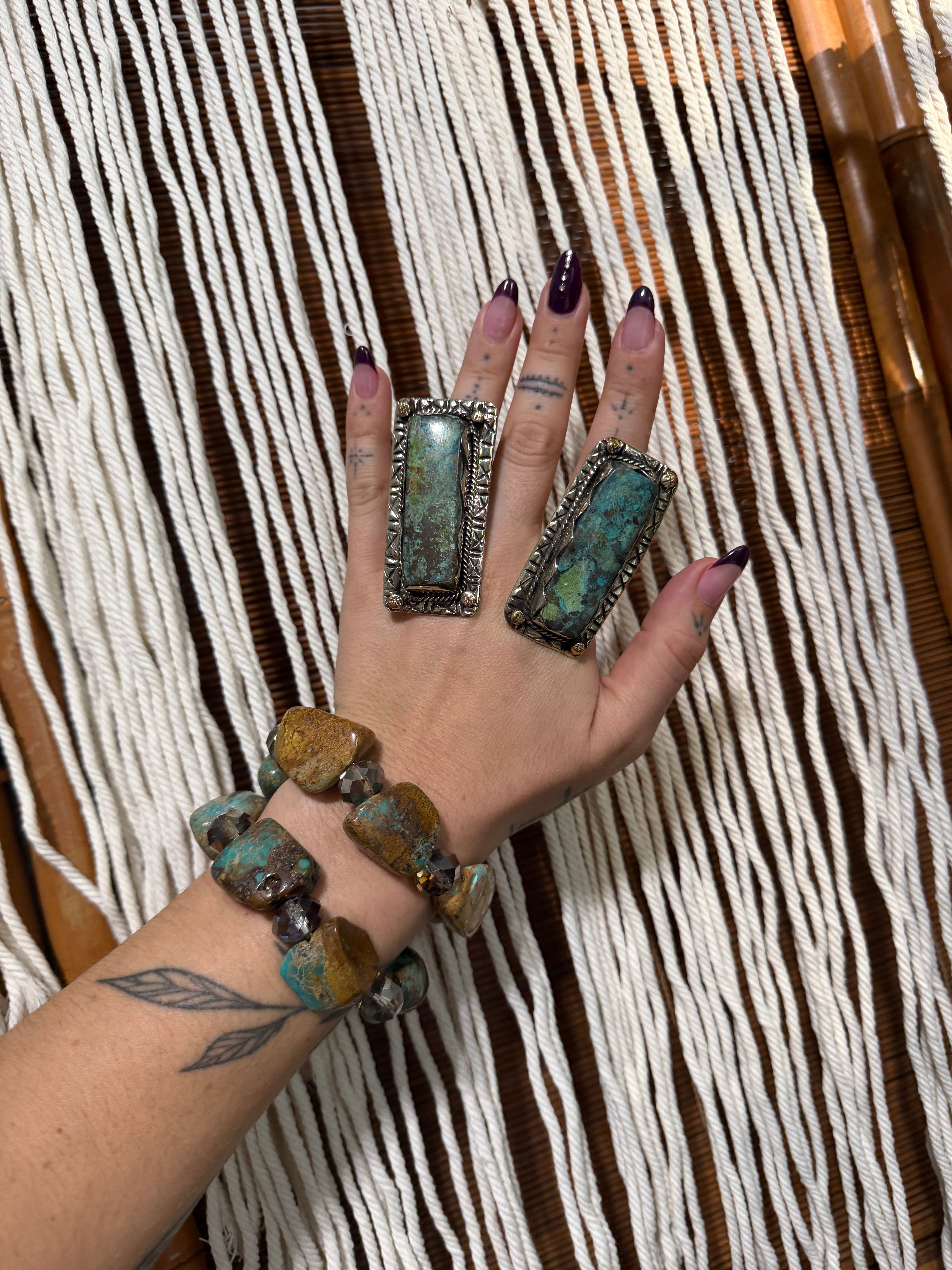 Long Chunky Turquoise Ring 3