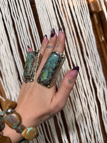 Long Chunky Turquoise Ring 3
