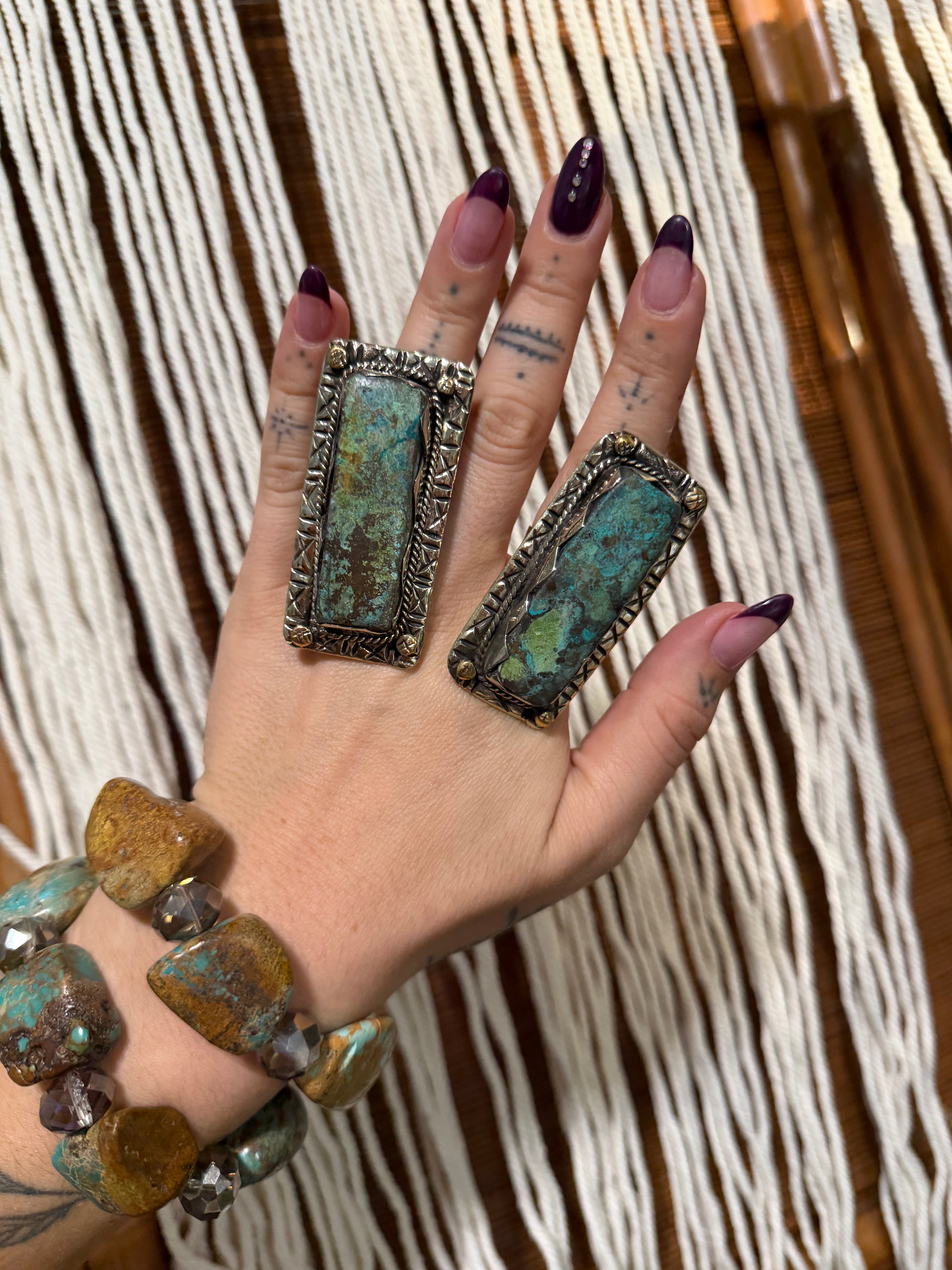 Long Chunky Turquoise Ring 3