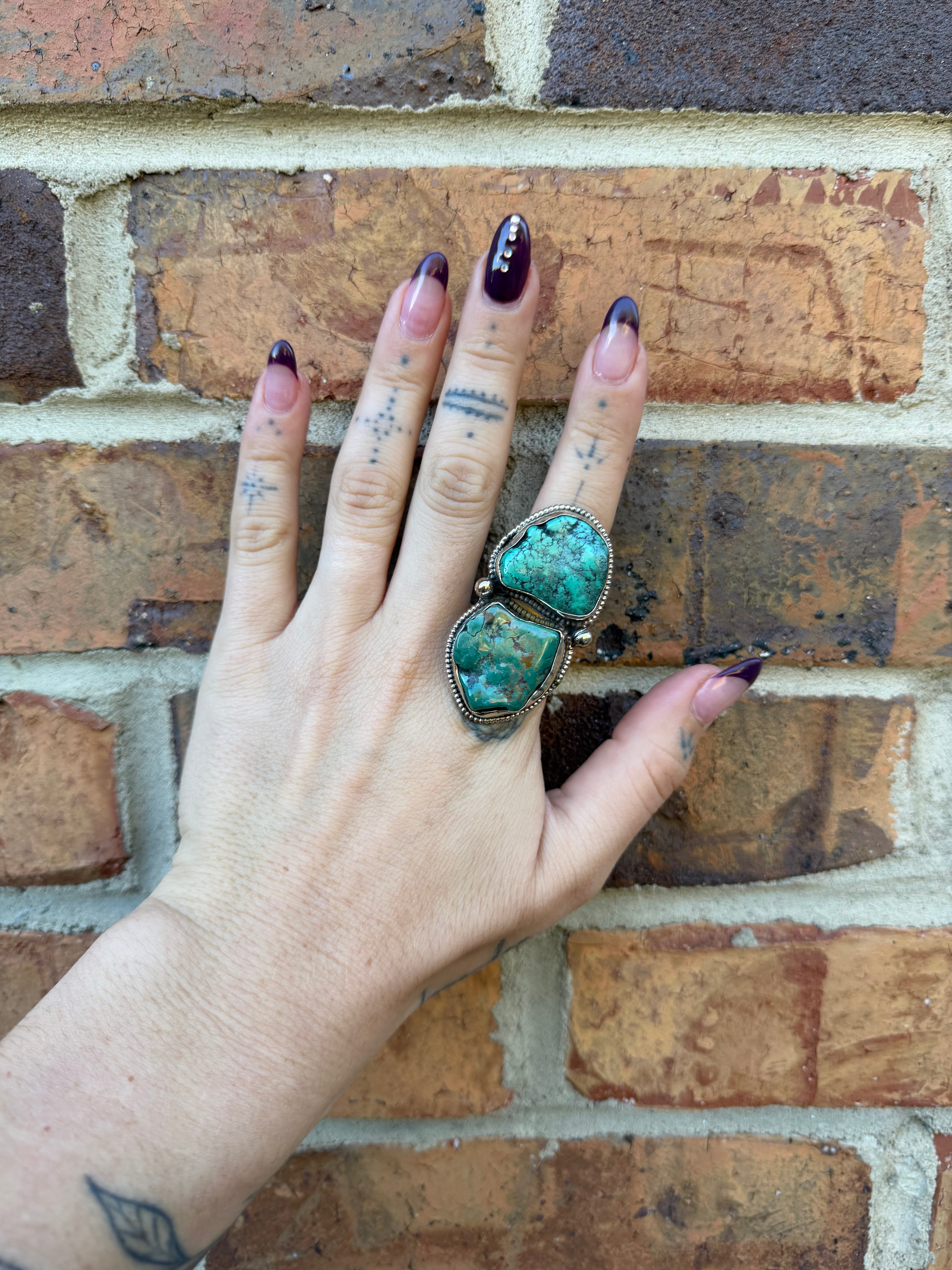 Chunky Turquoise Nugget Ring - 4