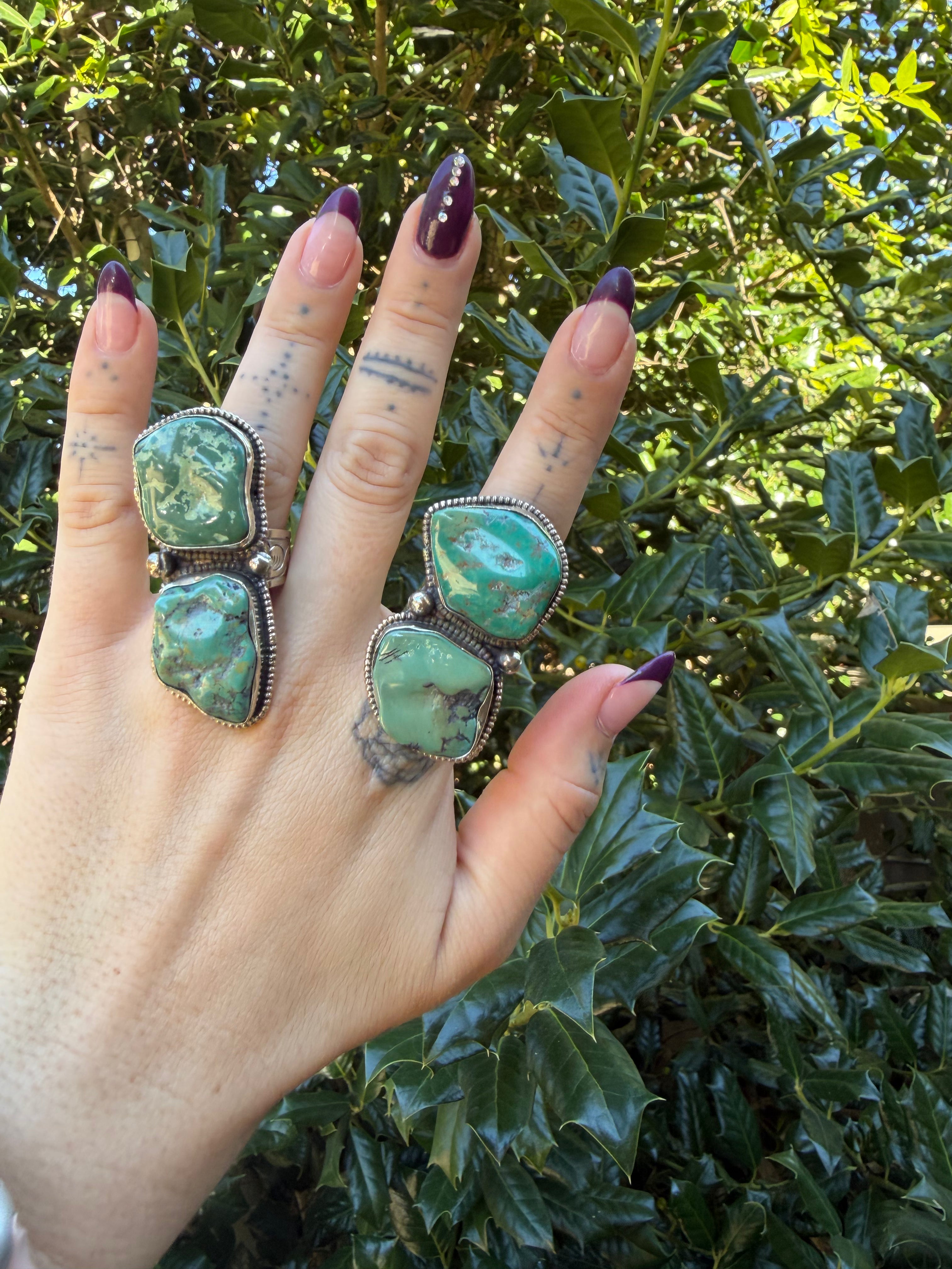 Chunky Turquoise Nugget Ring - 10 & 11