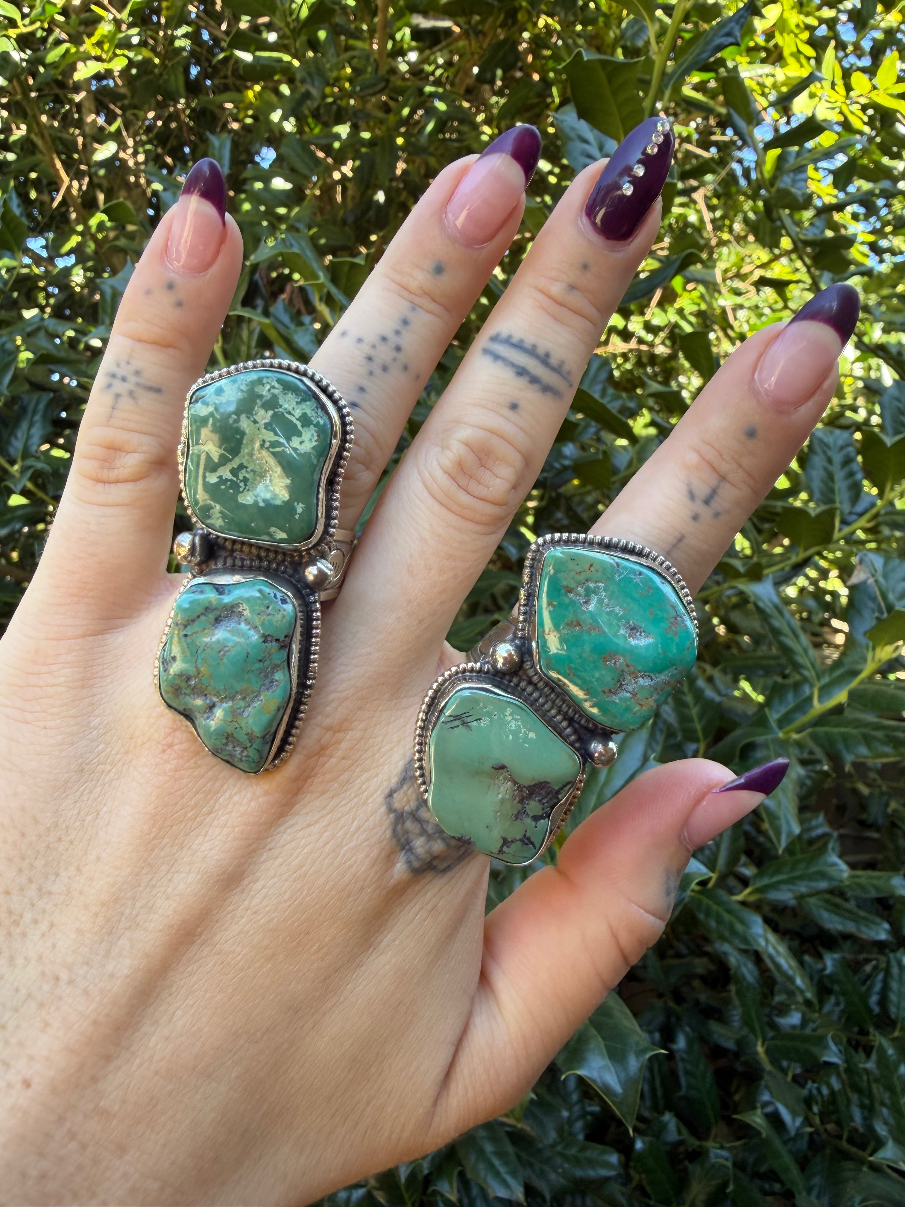Chunky Turquoise Nugget Ring - 10 & 11
