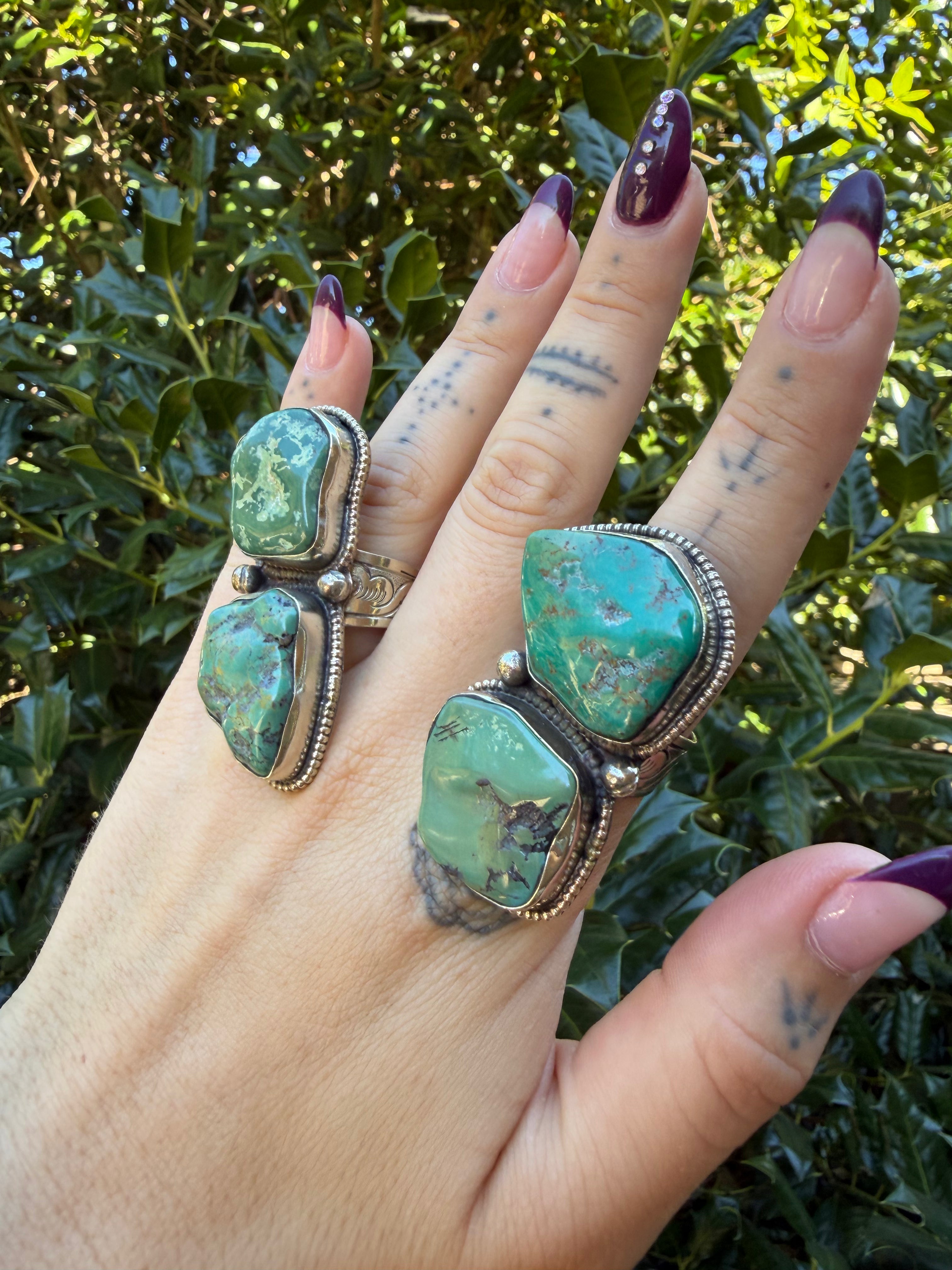 Chunky Turquoise Nugget Ring - 10 & 11