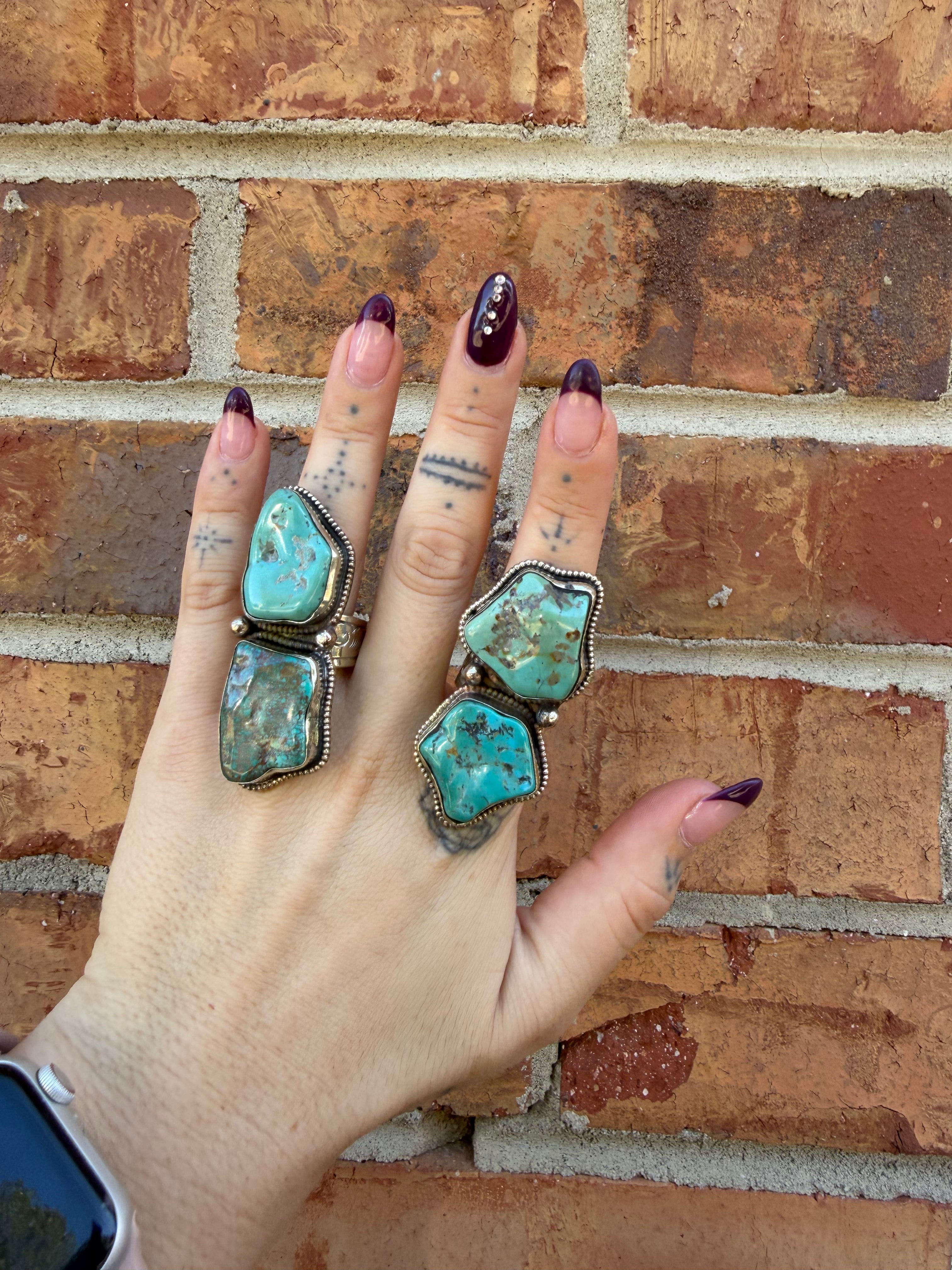 Chunky Turquoise Nugget Ring - 12 & 13