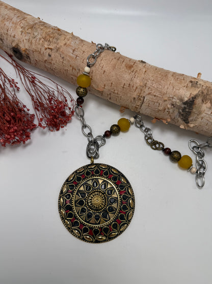 Mosaic statement necklace