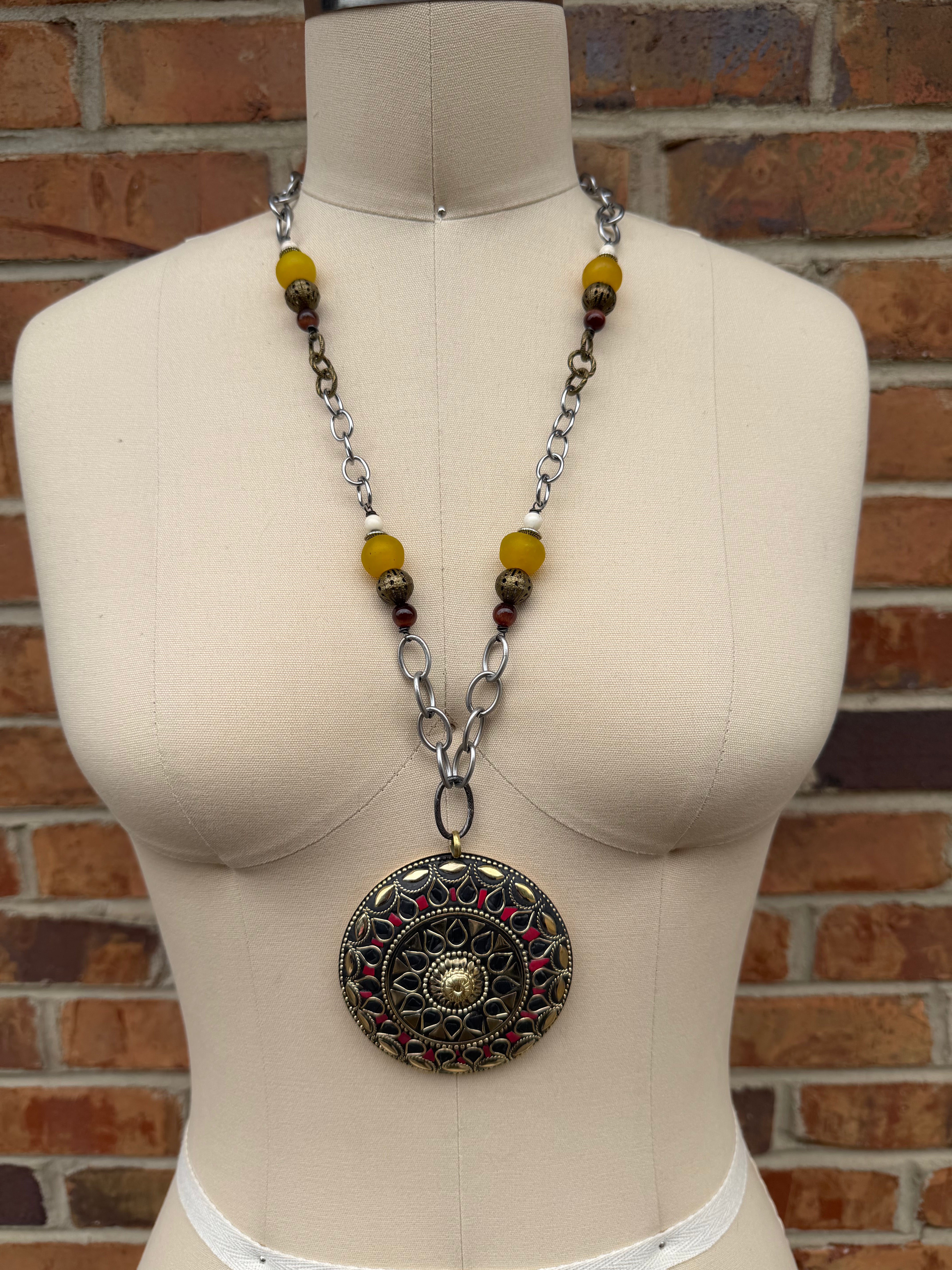 Mosaic statement necklace