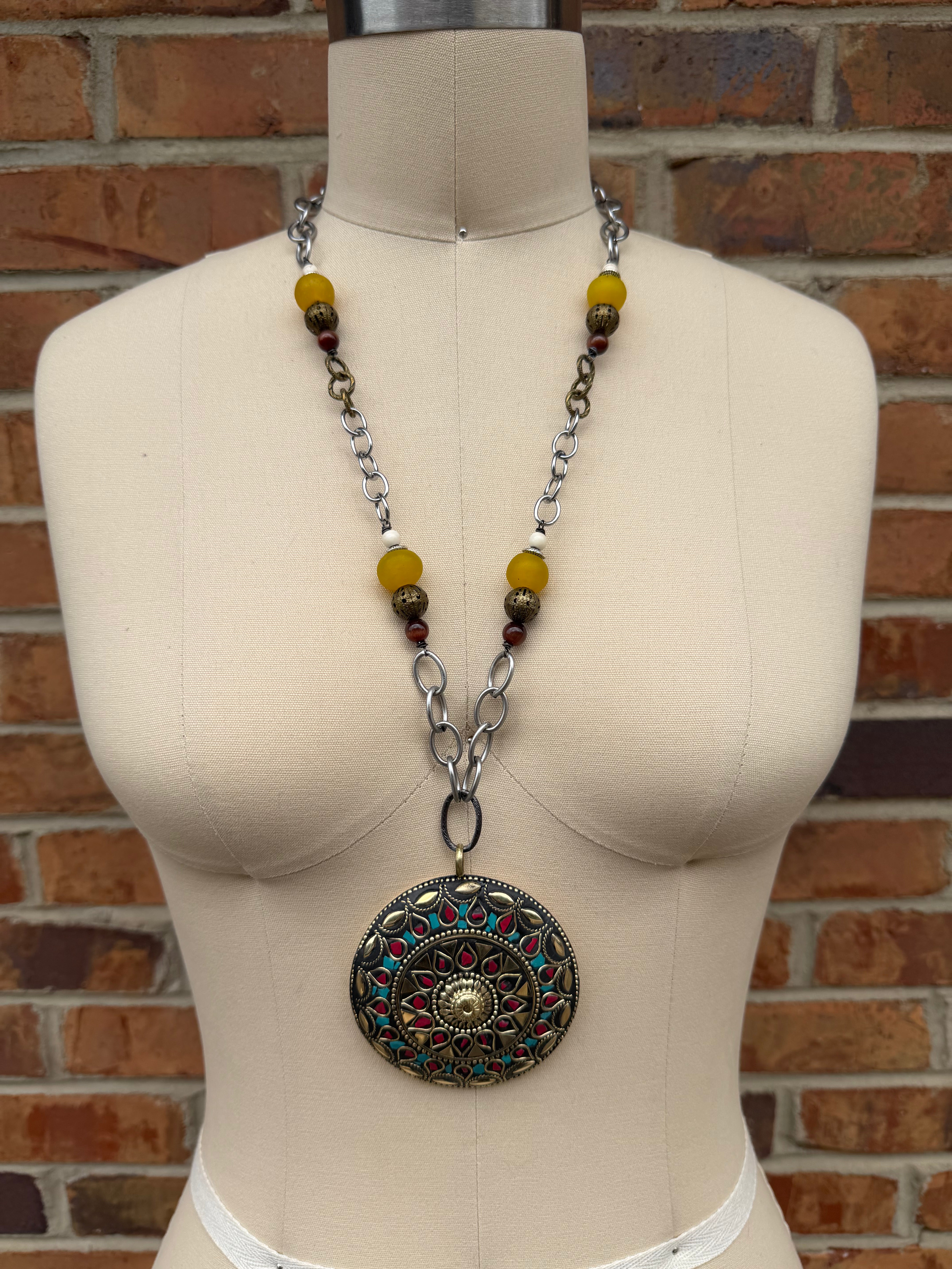 Mosaic statement necklace