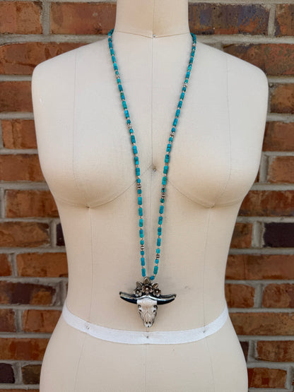 The Steer With Flowers Necklace