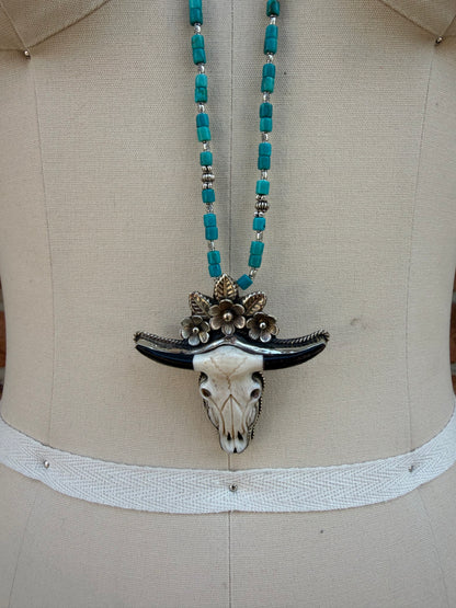 The Steer With Flowers Necklace