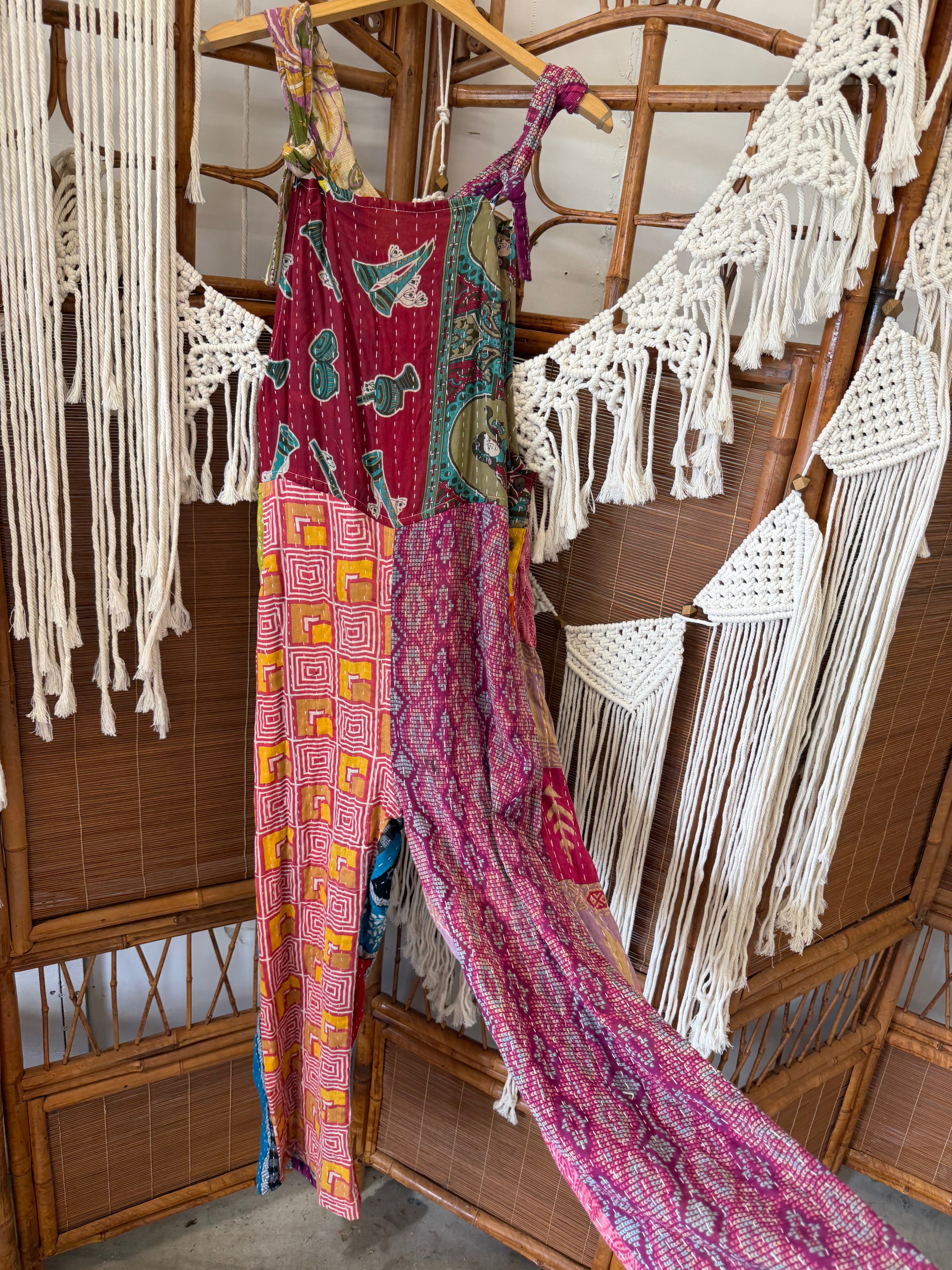 Final Sale - Kantha Tied Straps Overalls Combo 1