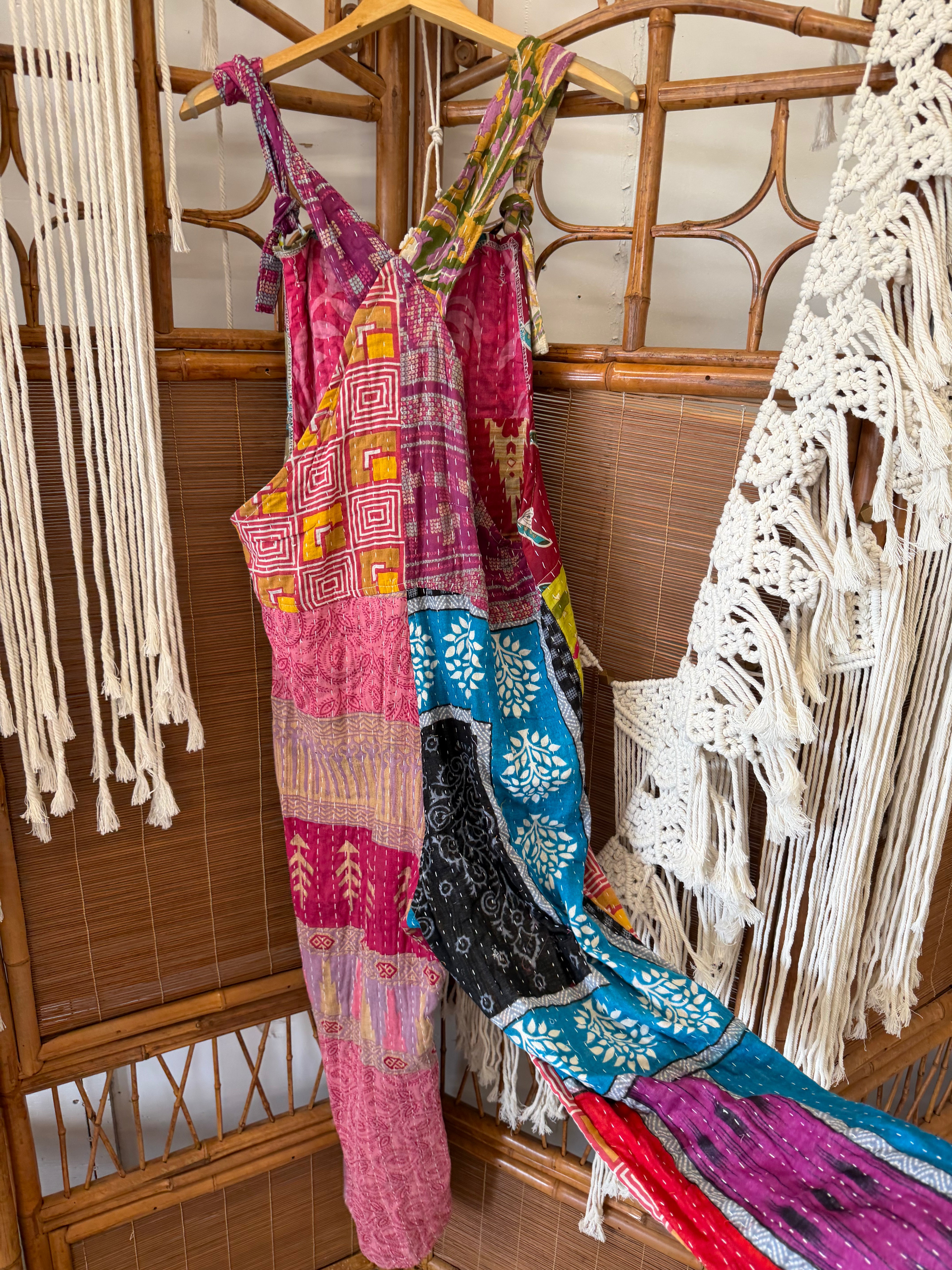 Final Sale - Kantha Tied Straps Overalls Combo 1