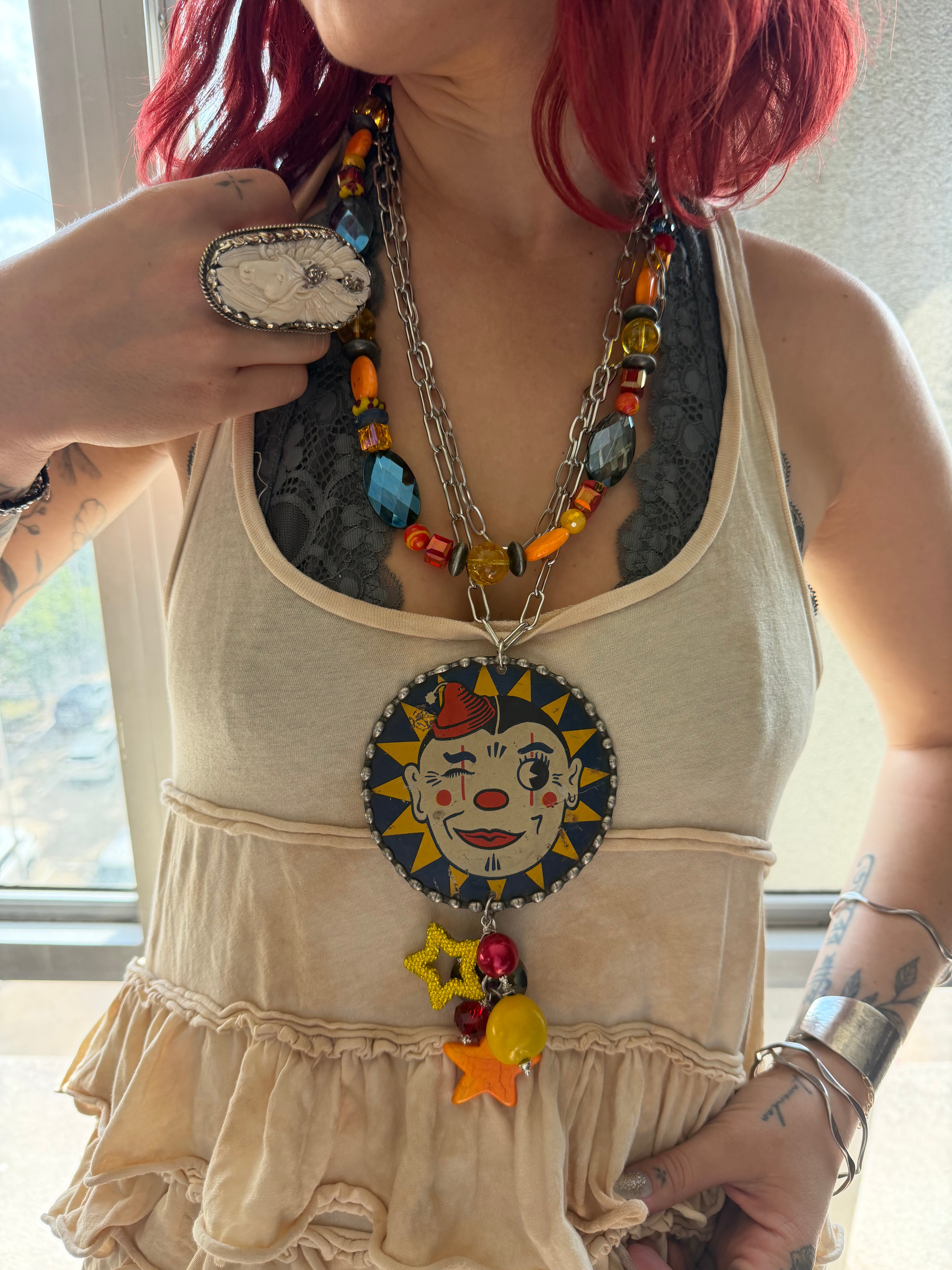 Class Clown Chunky Art Necklace