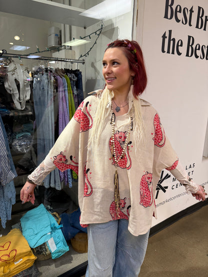 Collared printed top