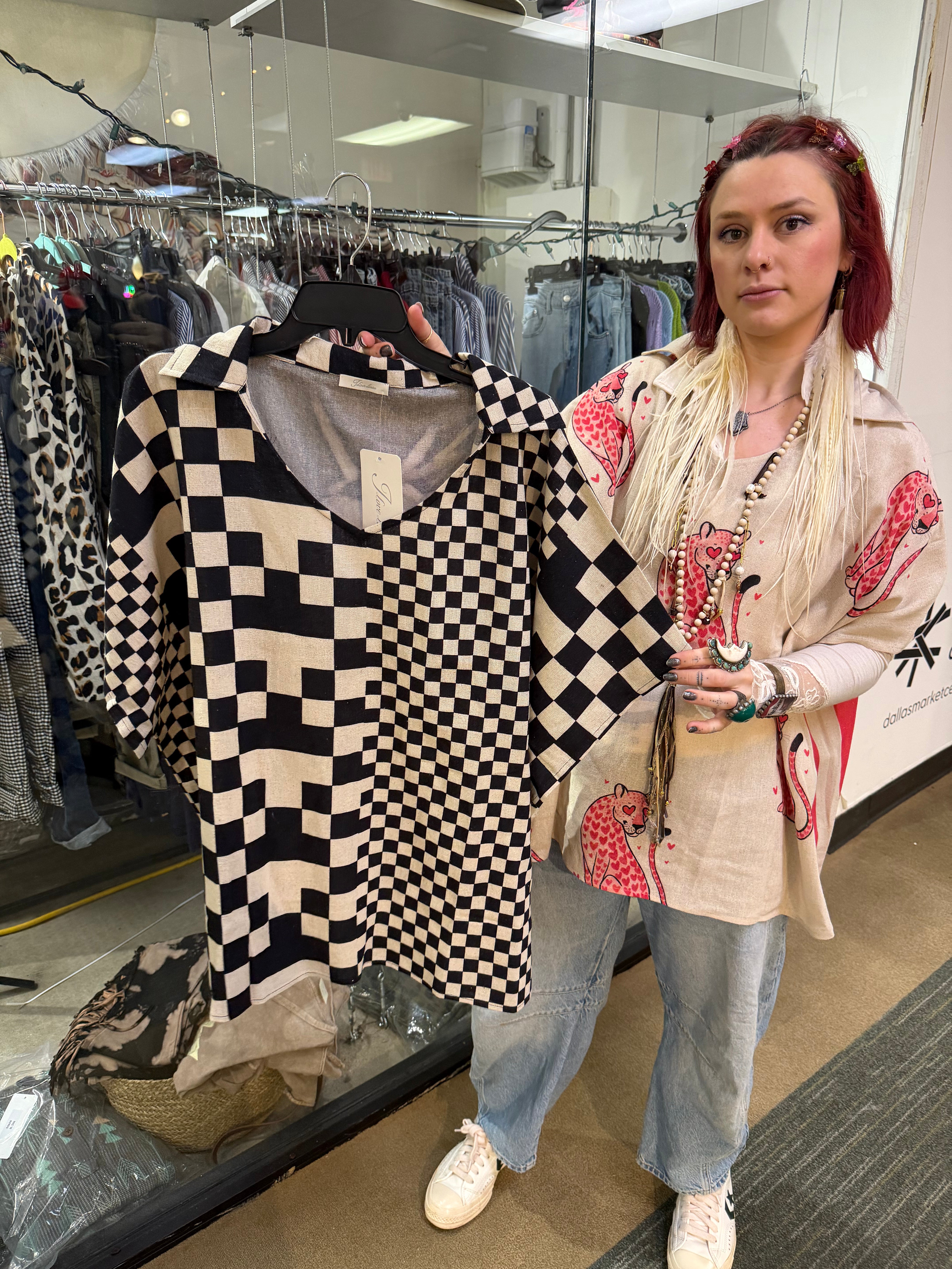 Collared printed top