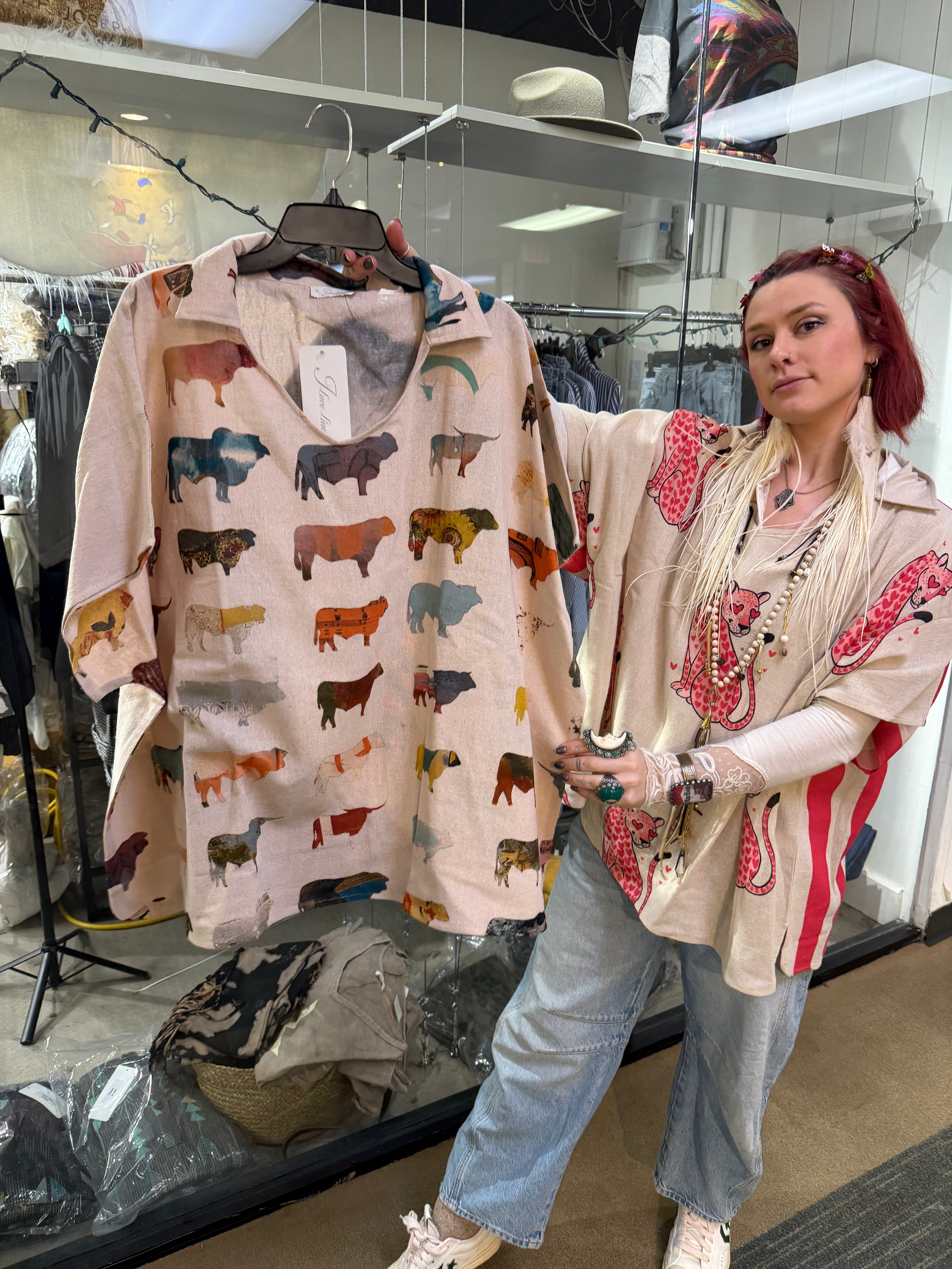 Collared printed top