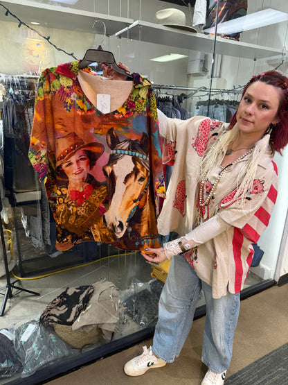 Collared printed top