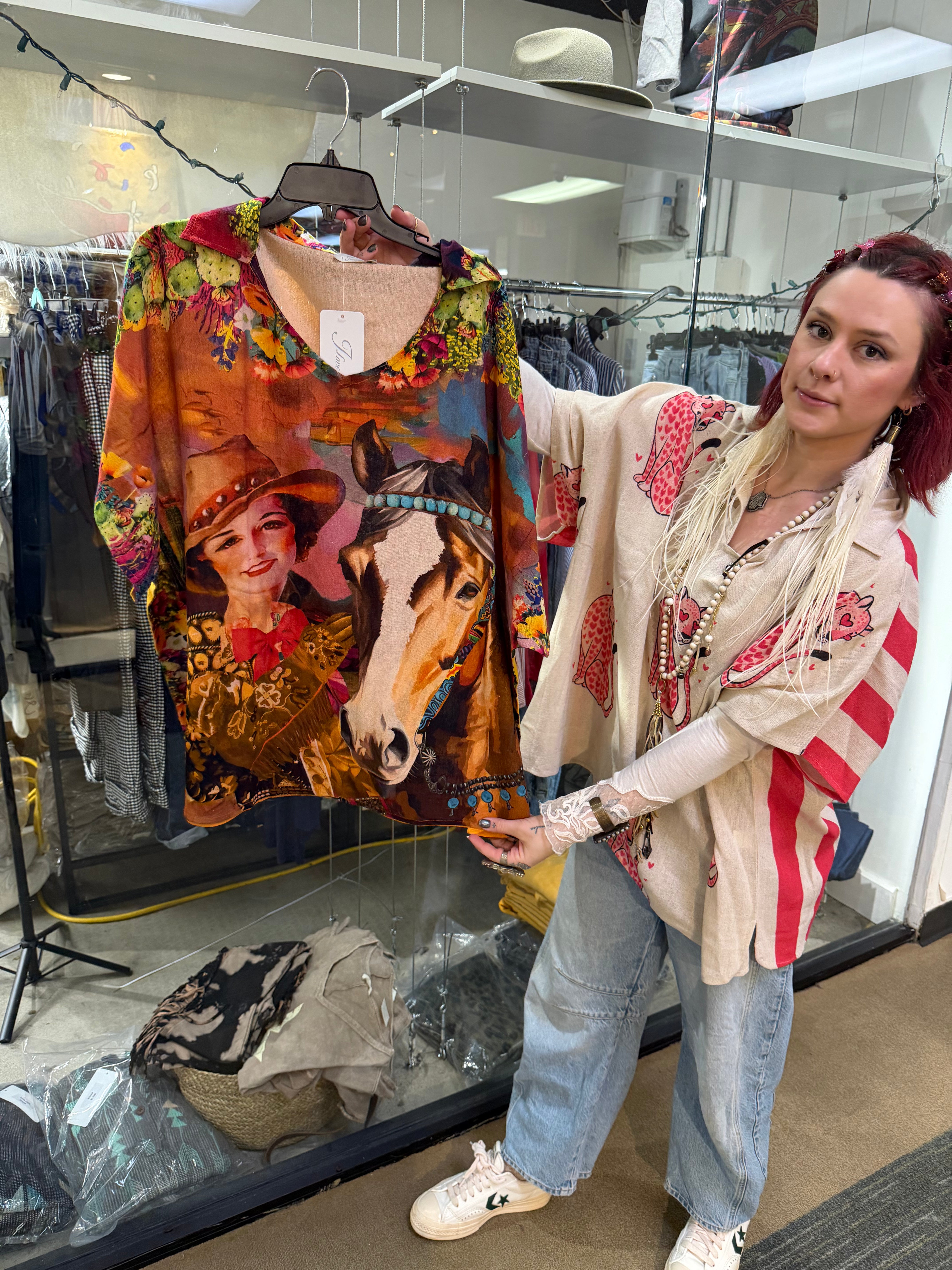 Collared printed top