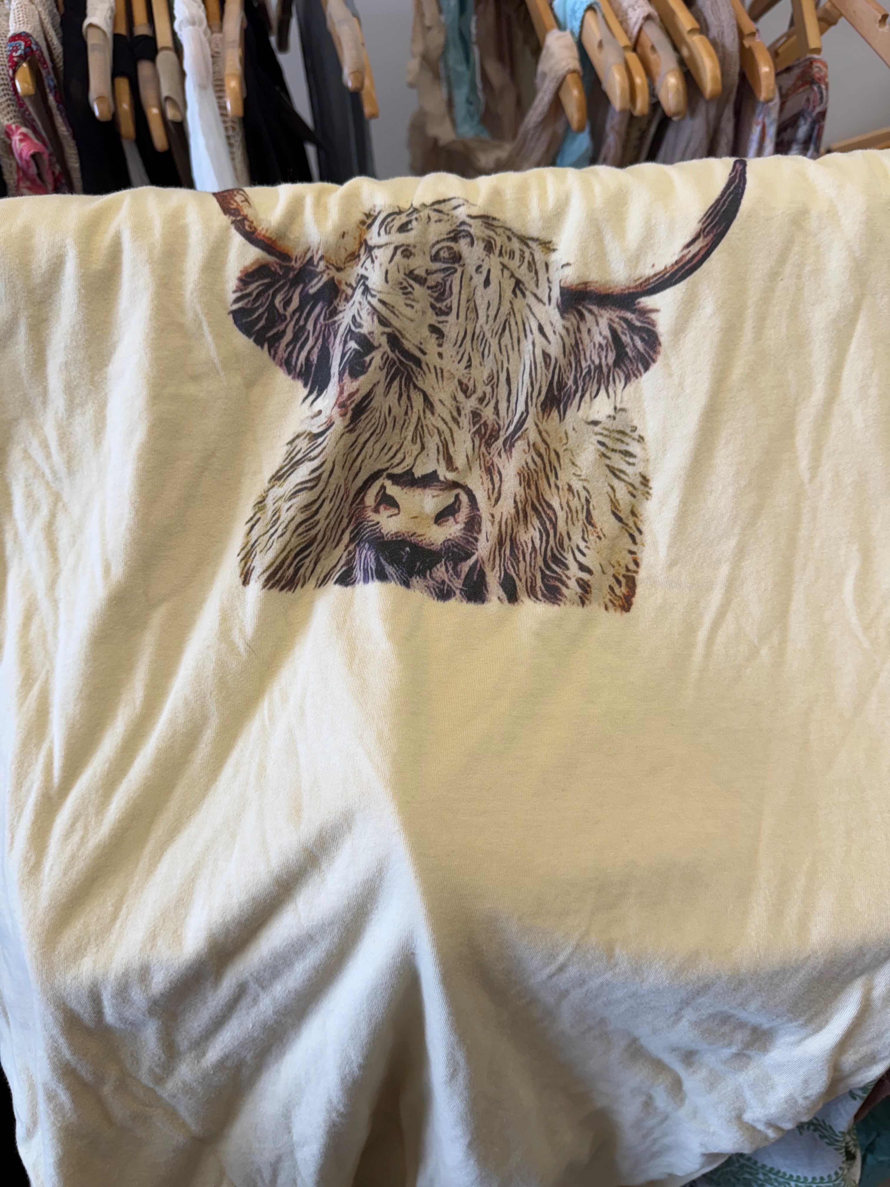 Final Sale - Short Sleeve A-Line T-Shirt Dress in Ivory Bull