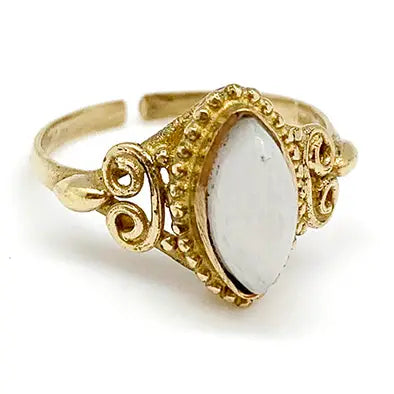 Tanvi Collection Ring - Gold Marquise with Moonstone