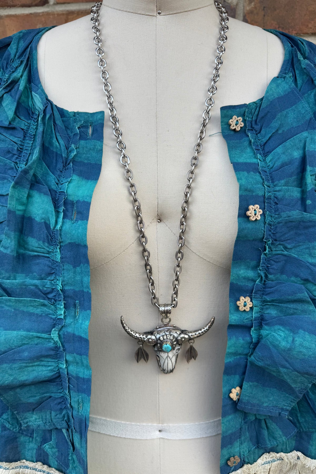 Just a lil bling Steer Head Necklace
