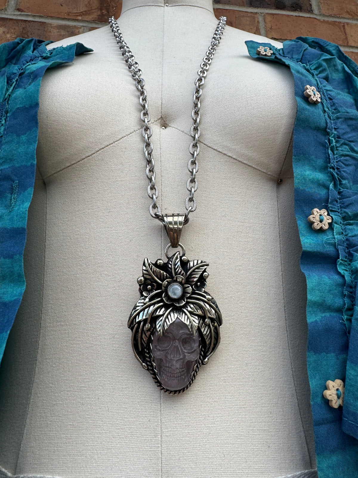 Skull w/ Flower Necklace