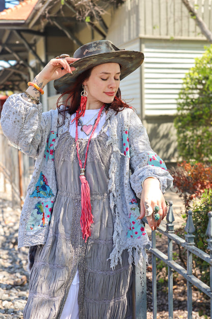 Dyed Fringe Peace Sign  Earrings