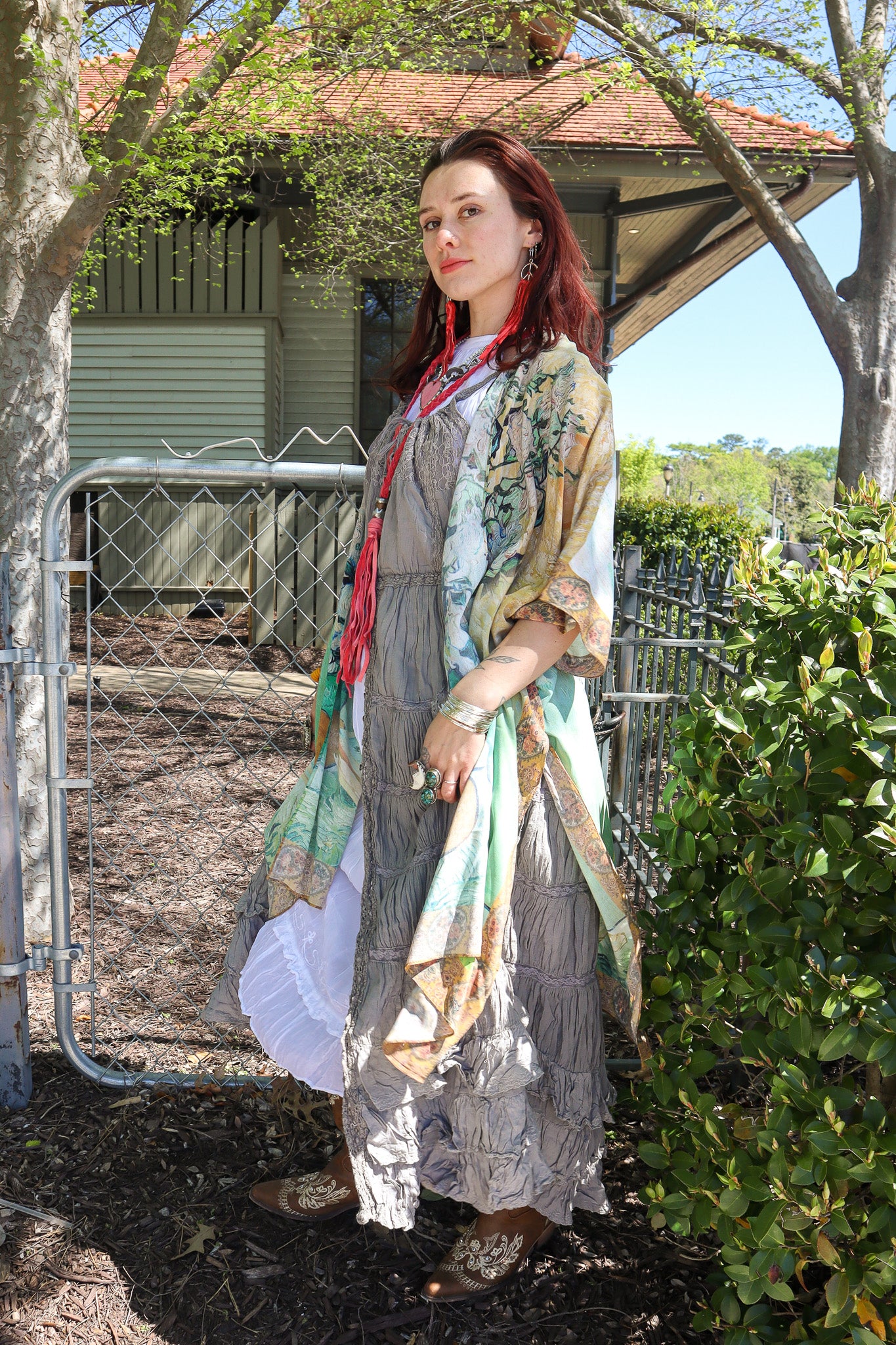 I Paint My Dream Bohemian Van Gogh Goddess Kimono