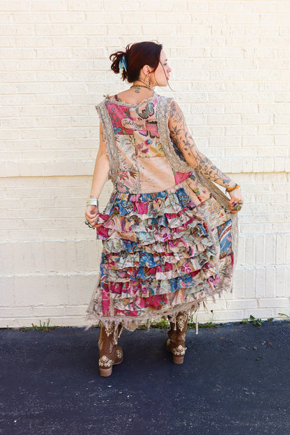 Ruffle Up High-Lo Top in Floral Combo